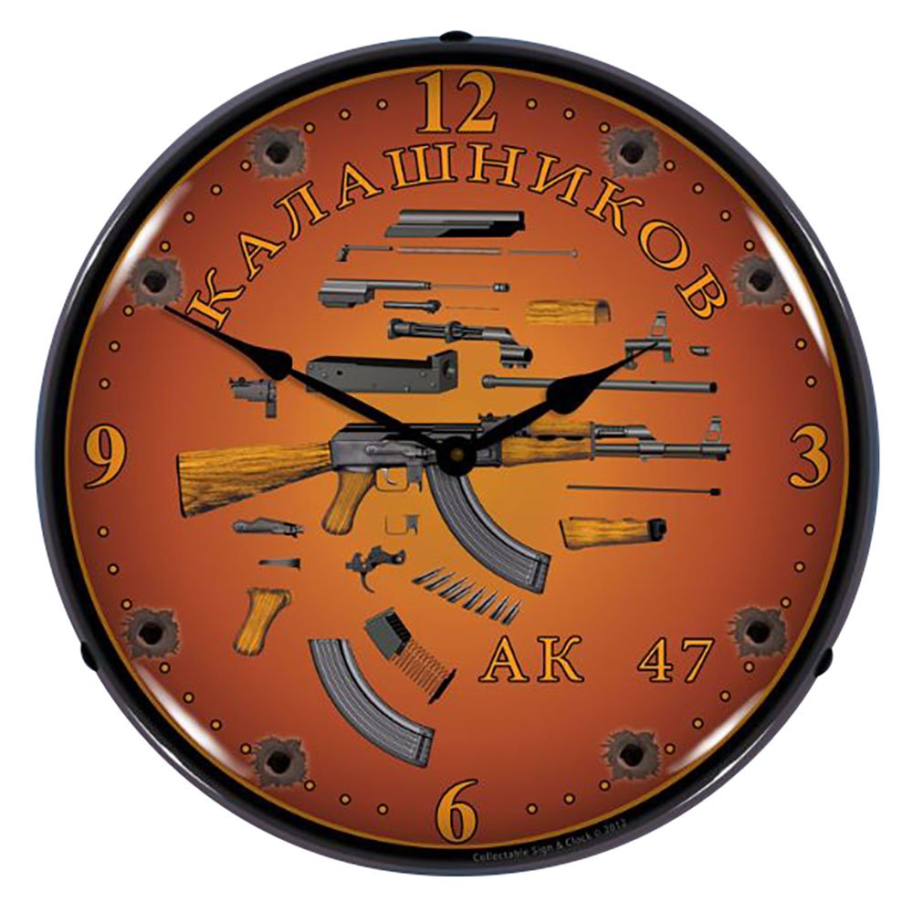 AK-47 LED Wall Clock - Glow in The Dark Rifle Design for Home, Office & Man Cave Decor