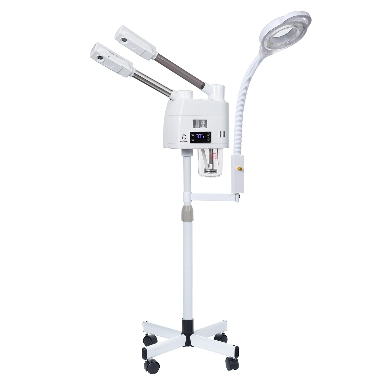 3 in 1 Professional Facial Steamer with 5X Magnifying Lamp - Hot & Cold Mist Function for Deep Cleansing, Pore Minimizing & Skin Hydration | Perfect for Spa, Salon & At-Home Skincare Routine