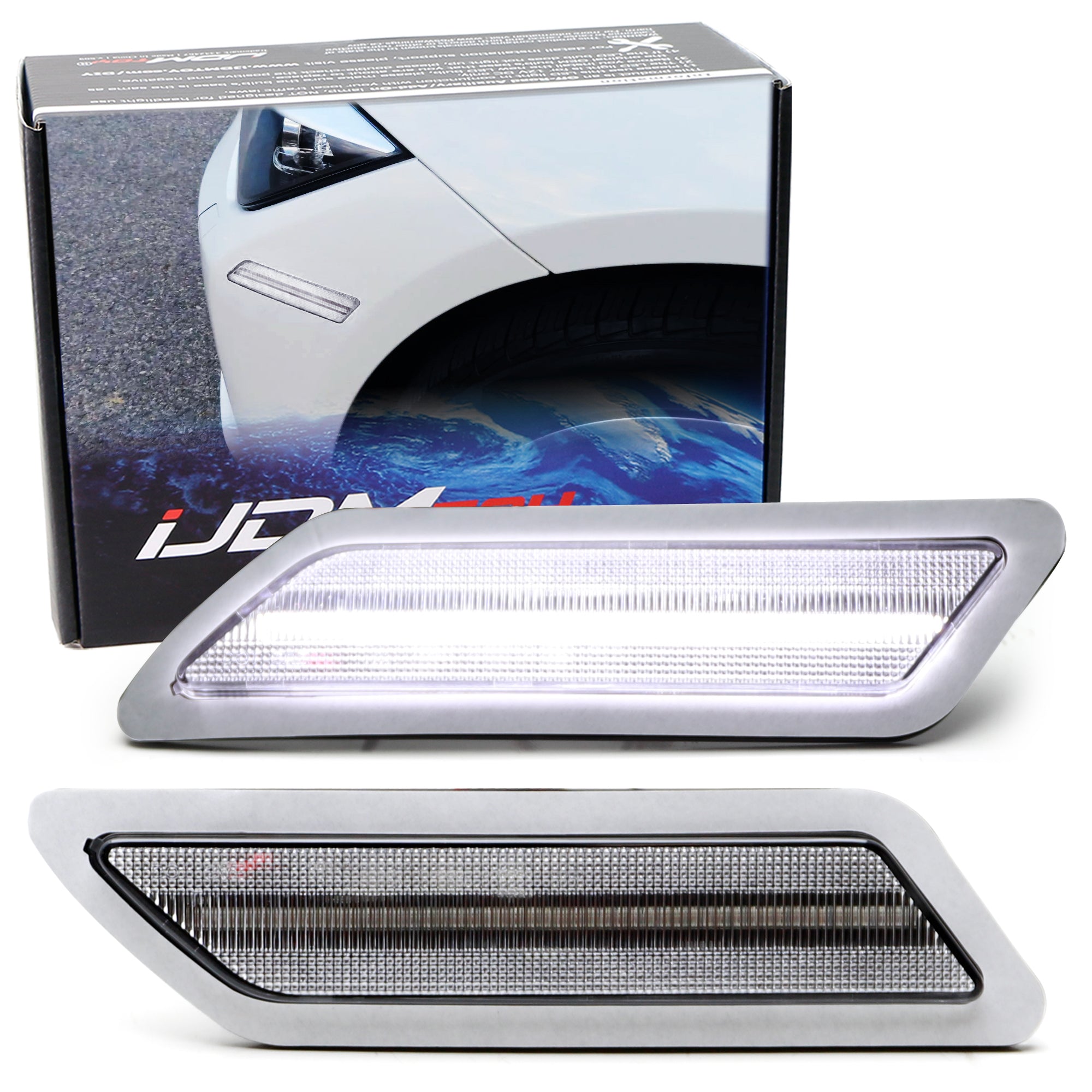 Clear Lens White LED Bumper Side Marker Lights Replacement for BMW 3 Series 2012-2015 Pre-LCI Models - Upgrade Your Car's Style & Visibility for Night Driving