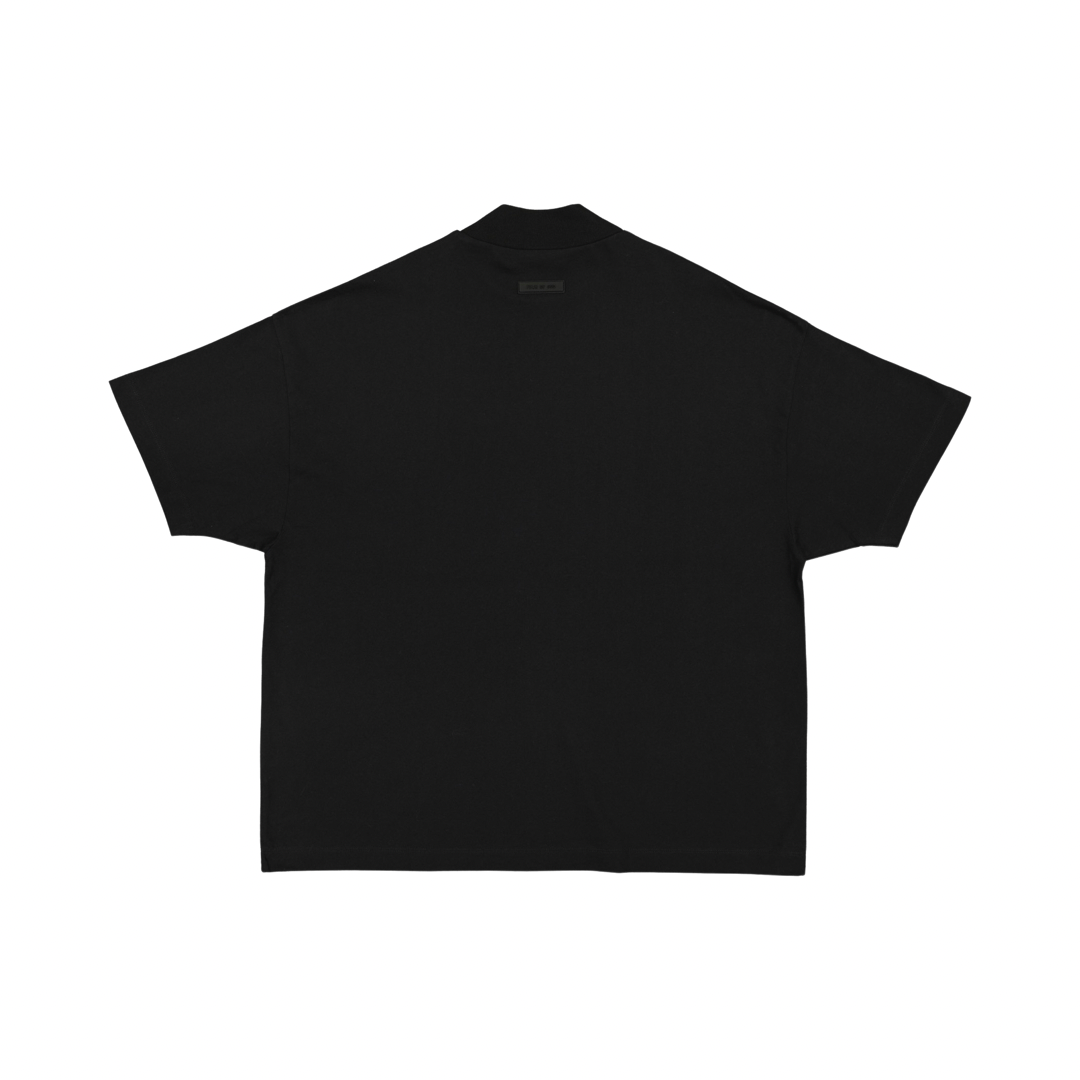 Fear of God Essentials Jet Black T-Shirt for Men - Premium Cotton Crewneck Tee for Casual Wear & Street Style Outfits