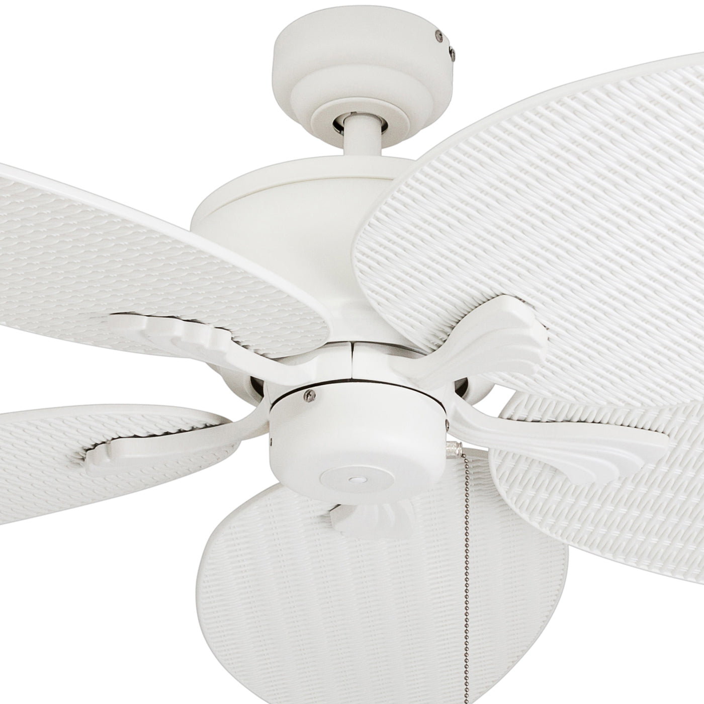 52 Inch Solana White Ceiling Fan with Pull Chain - Indoor/Outdoor Use for Living Room, Bedroom, Patio & Covered Porch