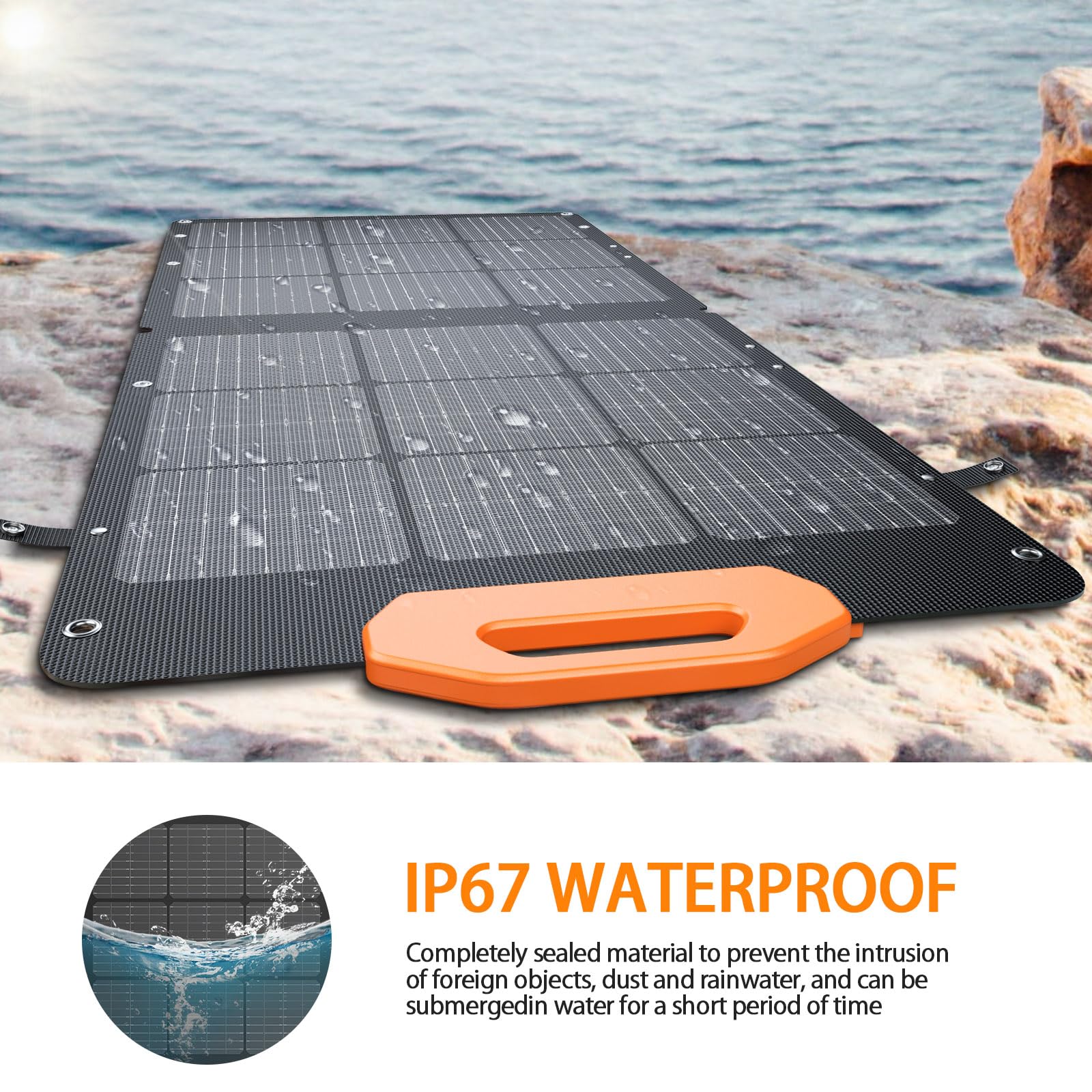 Grecell 100W Portable Foldable Solar Panel with Fast Charging - 21.5V Solar Charger for Power Stations, Generators, RV, Van - Adjustable Kickstand & Durable Solar Cell for Outdoor Camping, Hiking, Emergency Power Supply