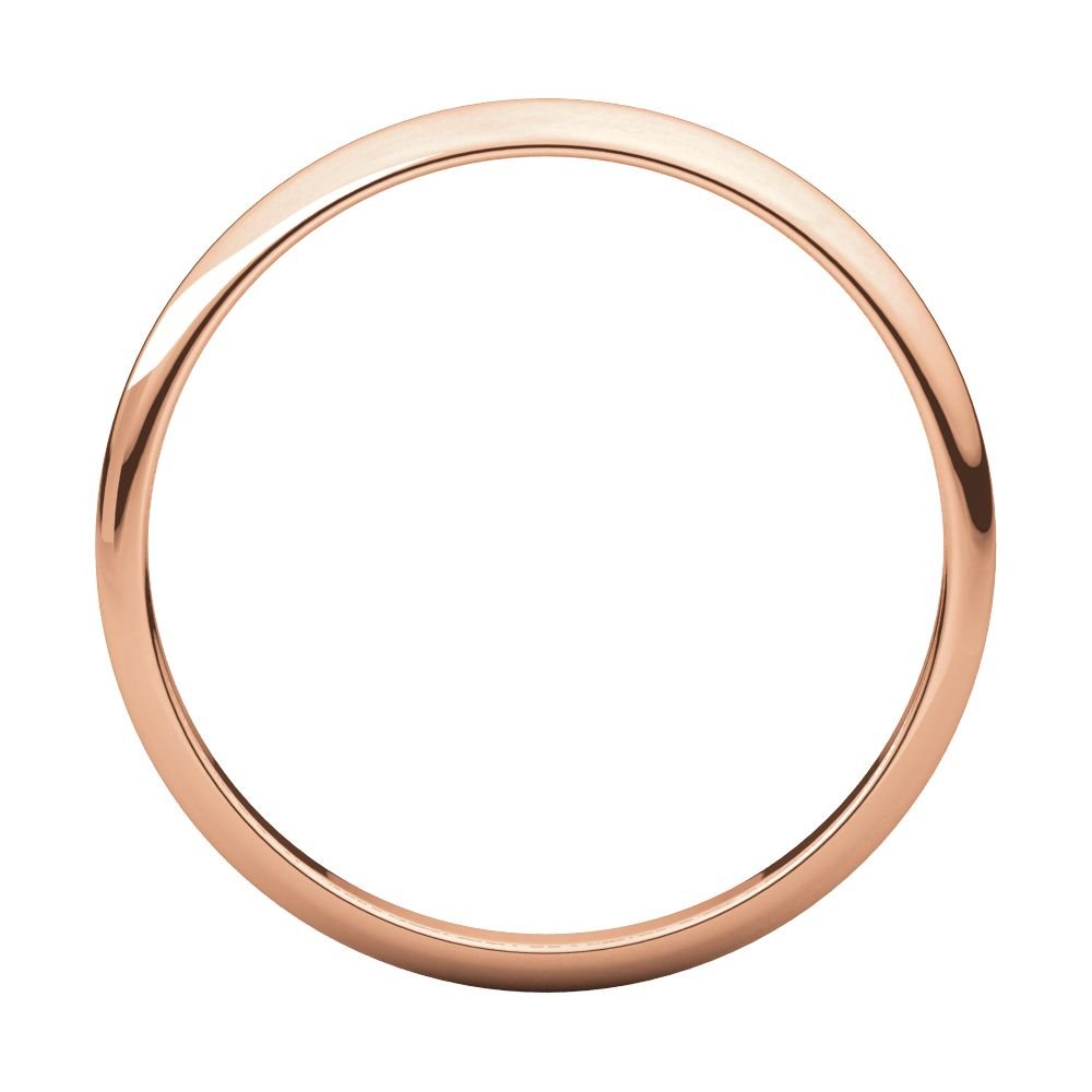 14K Rose Gold 2mm Half Round Wedding Band for Women - Bridal Jewelry