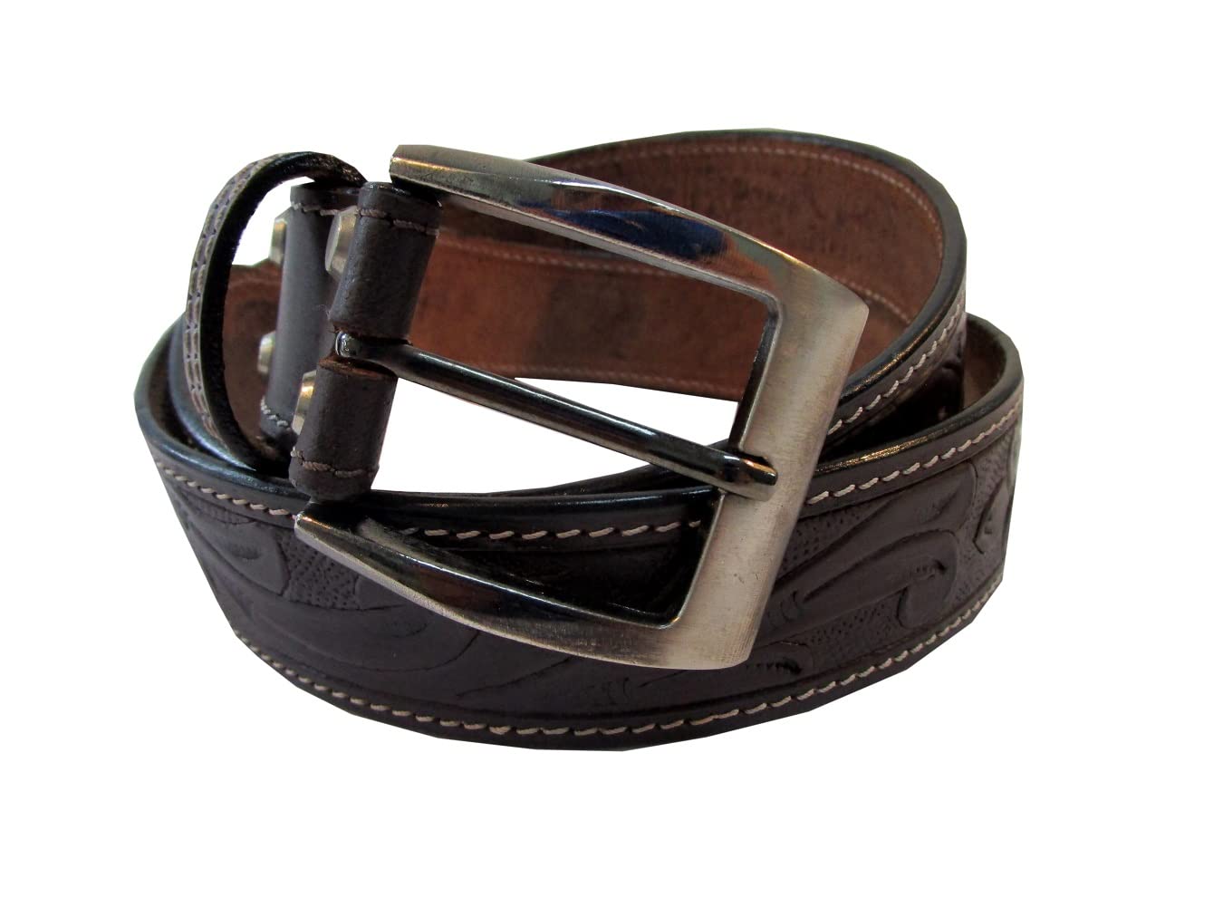 Women's Genuine Leather Tooled Cowgirl Belt - Western Style Brown Jeans Belt for Casual Wear & Cowgirl Outfits | Perfect for Country Rides, Rodeos & Western Fashion