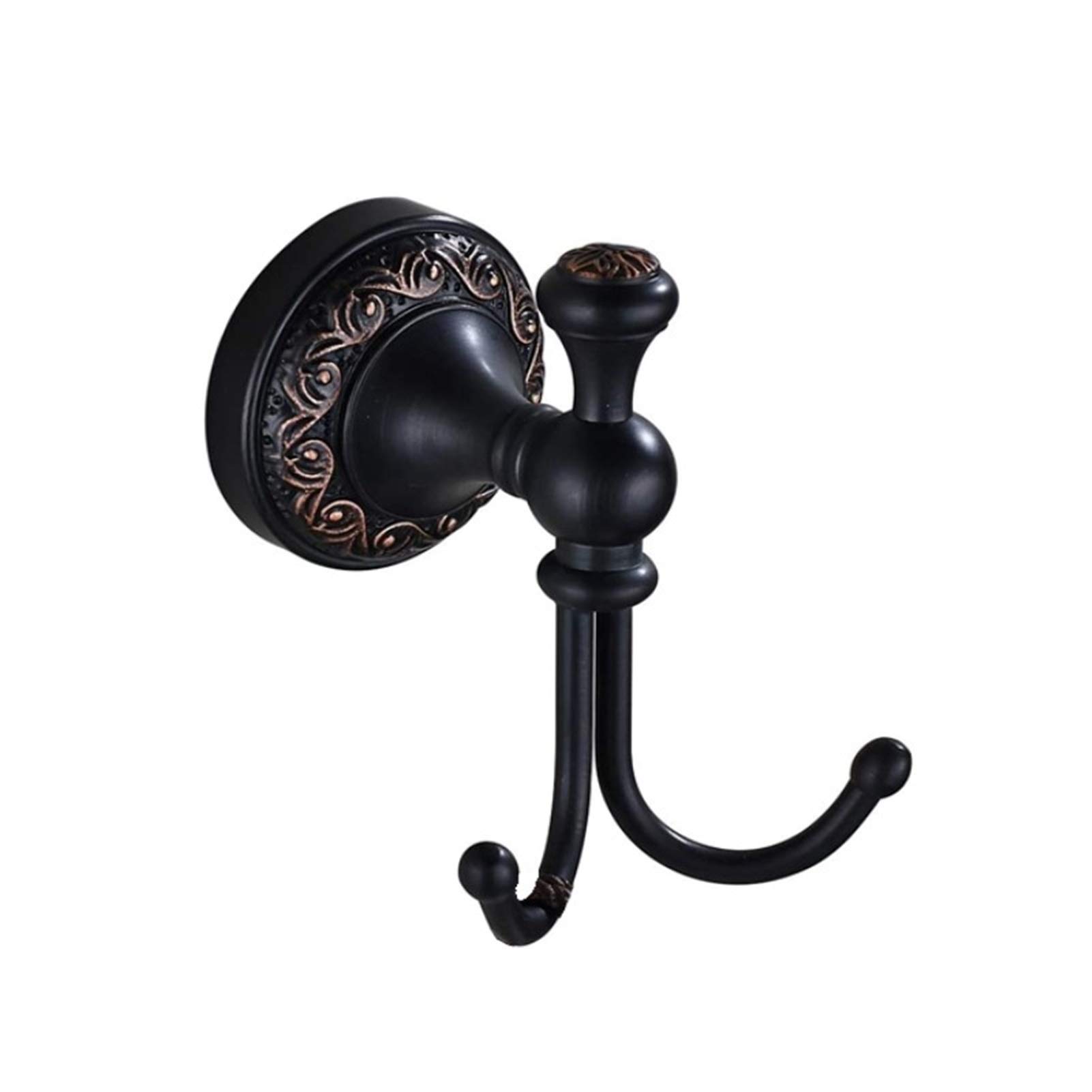 Wall-Mounted Double Hook for Bath Towels & Coats - Rustproof Oil-Rubbed Copper Drying Rack - Perfect for Bathroom, Kitchen & Entryway Organization