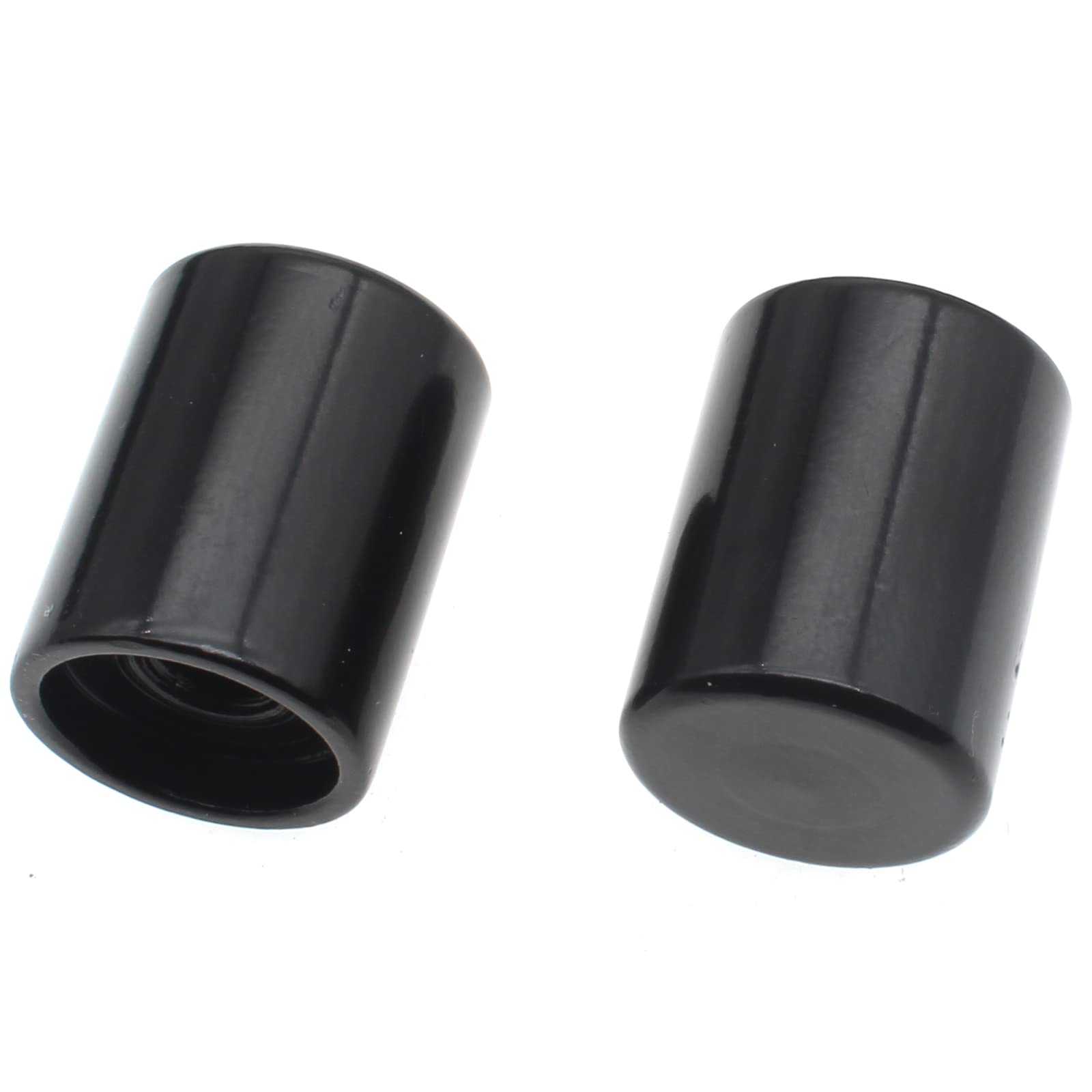 2 Pack 1/4-27 Solid Brass Lamp Finials - Black Tapped Top Replacement Knobs for Lamp Shade Holders & Harps - Perfect for Table Lamps, Floor Lamps and Home Decor Accessories