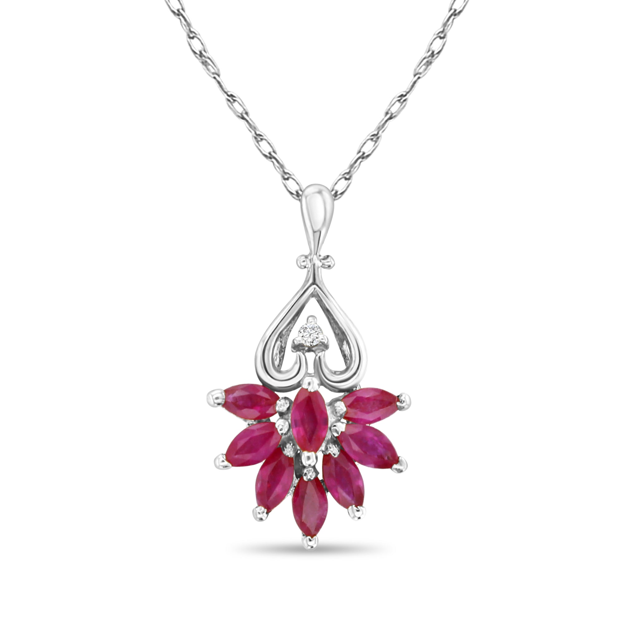 Exquisite Dragonfly Shaped Ruby Pendant Necklace with Diamond Accents - Elegant Jewelry Gift for Women, Perfect for Anniversaries, Birthdays & Special Occasions