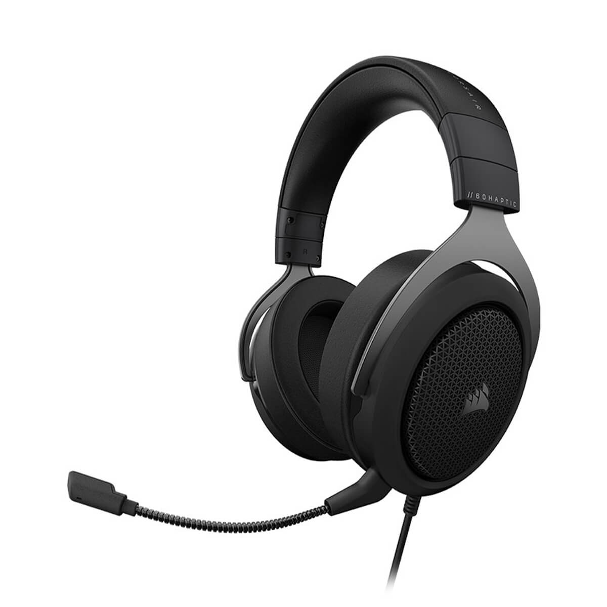 Corsair HS60 HAPTIC Gaming Headset with Haptic Bass - Wired USB Headphones for PC, PS4, PS5 - Noise Cancelling Mic - Black - Perfect for FPS, MOBA Games & Streaming