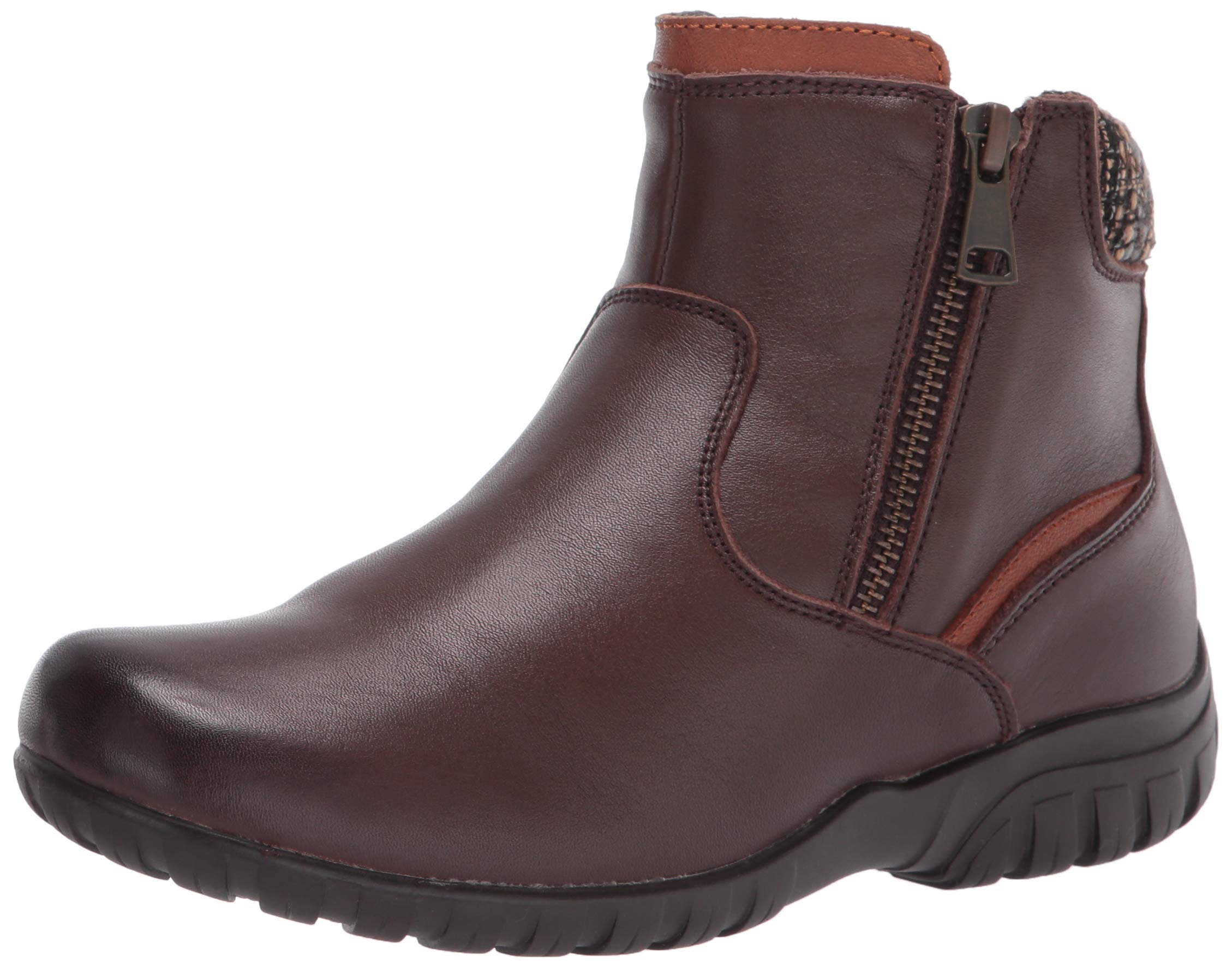 Propet Women's Darley Zippered Casual Ankle Boots - Black | Comfortable Slip-On Winter Shoes for Walking, Work & Everyday Wear