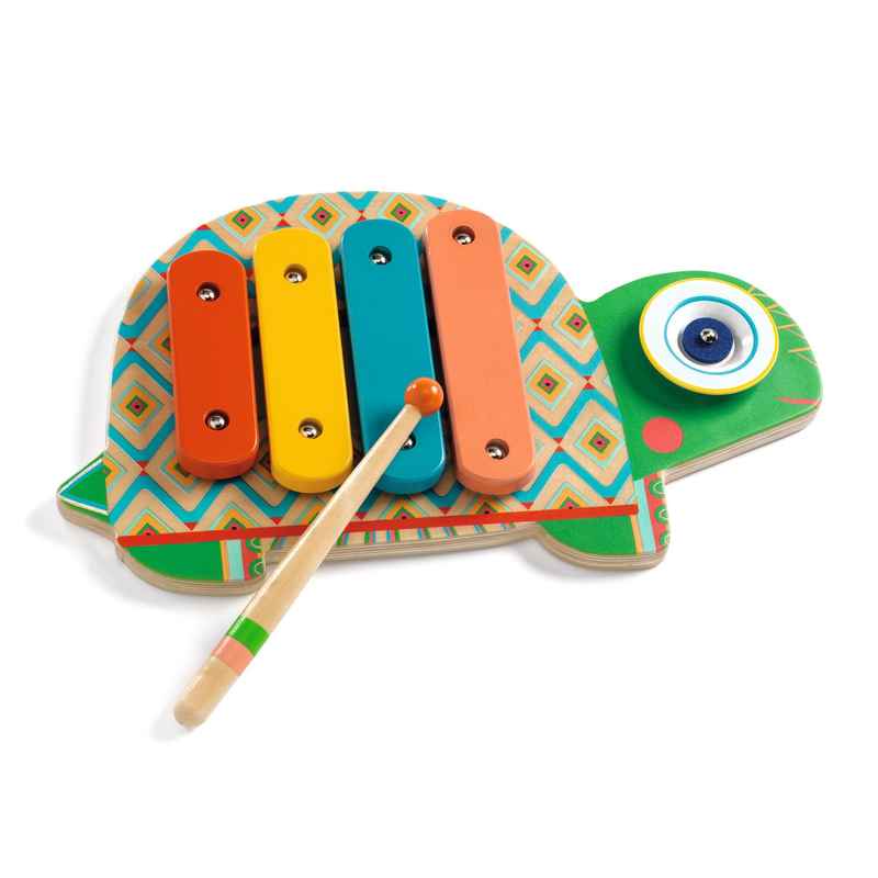 Djeco Animambo Musical Toy Set - Wooden Xylophone & Cymbal for Kids | Early Childhood Music Education, Toddler Sensory Play & Preschool Learning Activities