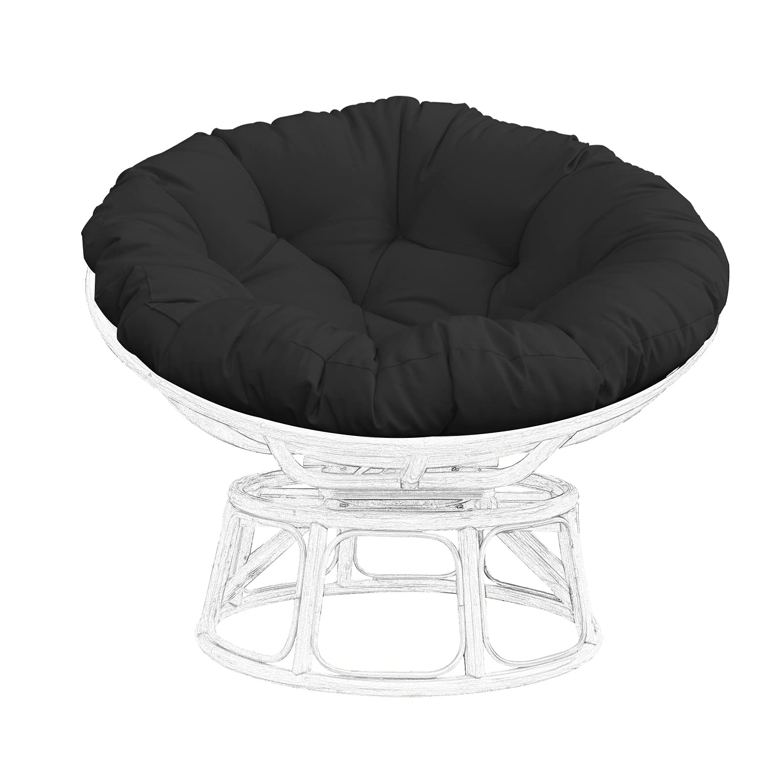 Premium ZJWAI Chair Cushion - Thick Overstuffed Pad for Outdoor Egg Chairs, Saucer Chairs, Rattan Swivel Chairs & Hanging Chairs (48