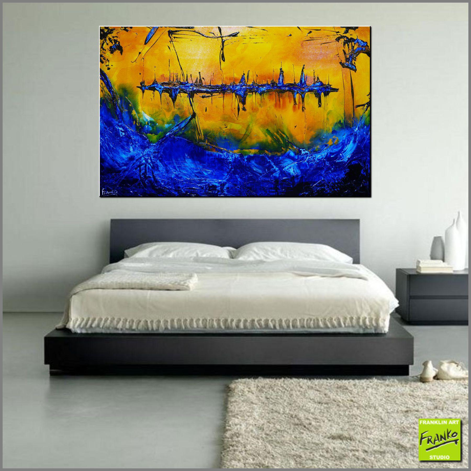 Blue Sienna Textured Abstract Painting 160cm x 100cm - Modern Coastal Wall Art for Living Room, Bedroom & Office Decor