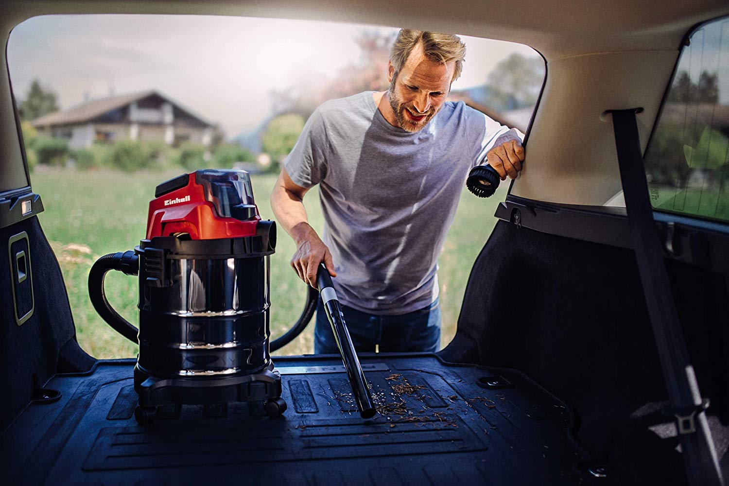 Einhell TC-VC 18V Cordless Vacuum Cleaner with Stainless Steel Tank, 3.0Ah Battery & Fast Charger - Perfect for Home, Garage, and Workshop Cleaning