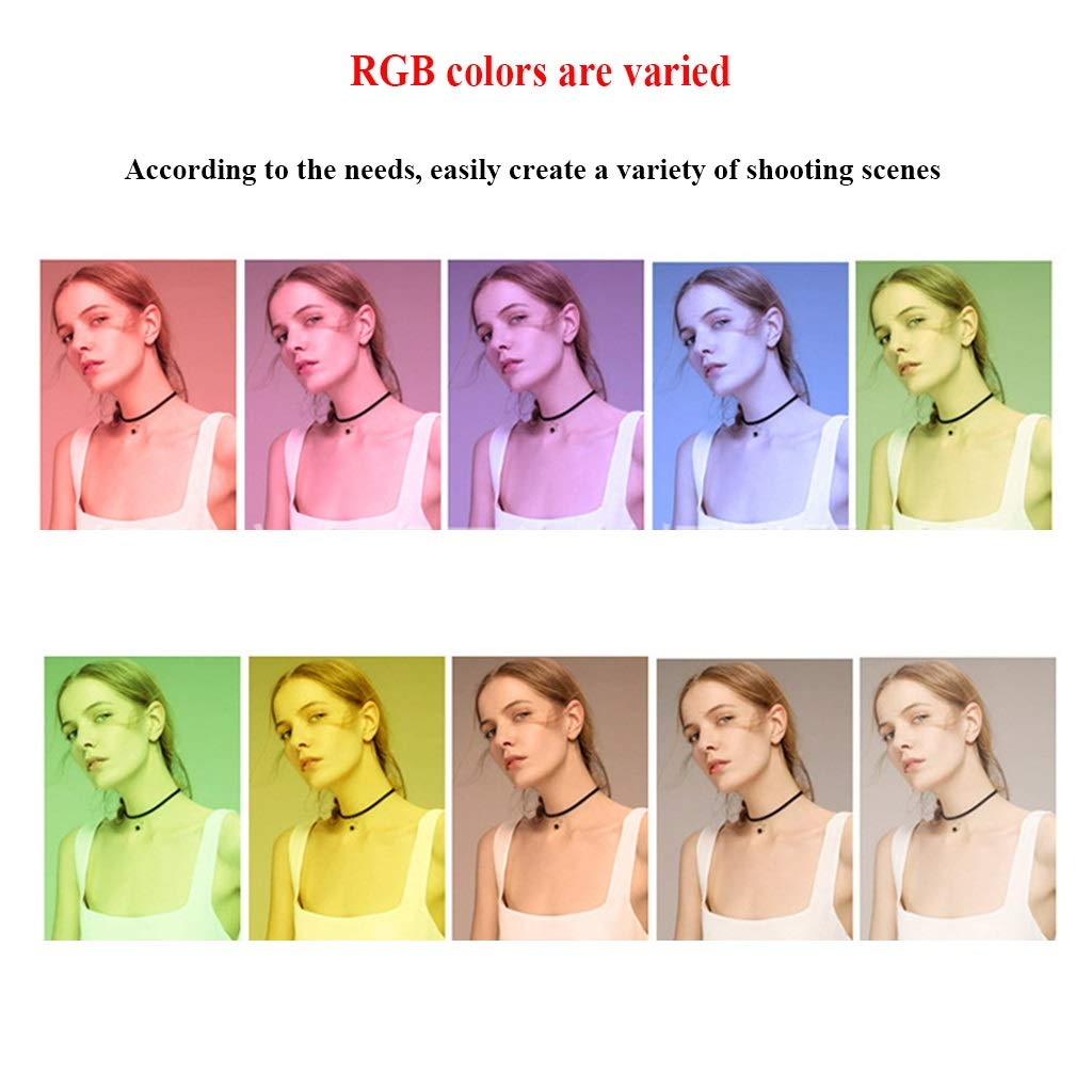 QFFL Dimmable RGB Ring Light Kit with Tripod Stand & Bluetooth Remote - Professional Lighting for Live Streaming, YouTube Videos, TikTok Content Creation and Photography