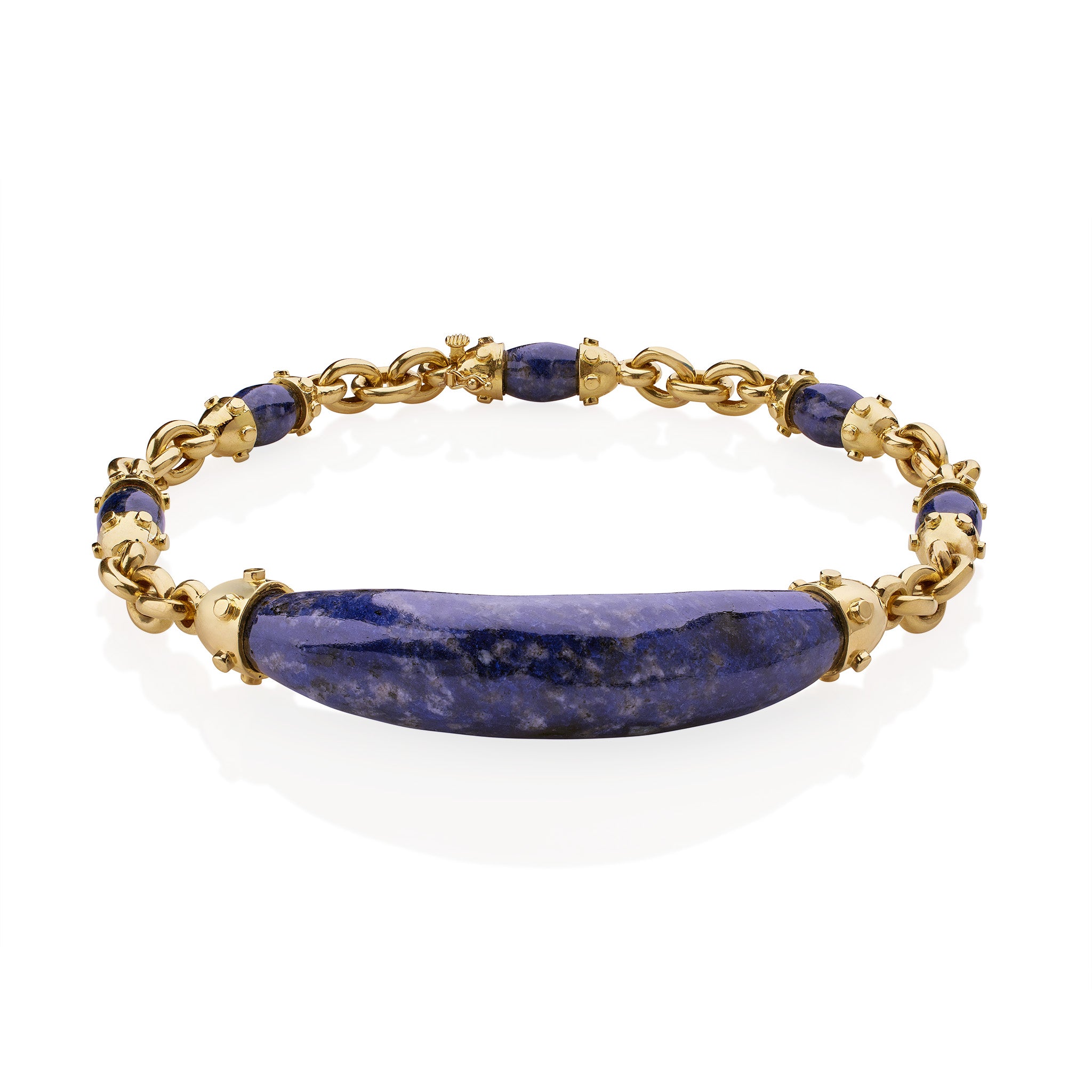 Cartier 18K Gold & Sodalite Beaded Necklace by Aldo Cipullo - Luxury Statement Jewelry for Women, Perfect for Evening Events & Special Occasions