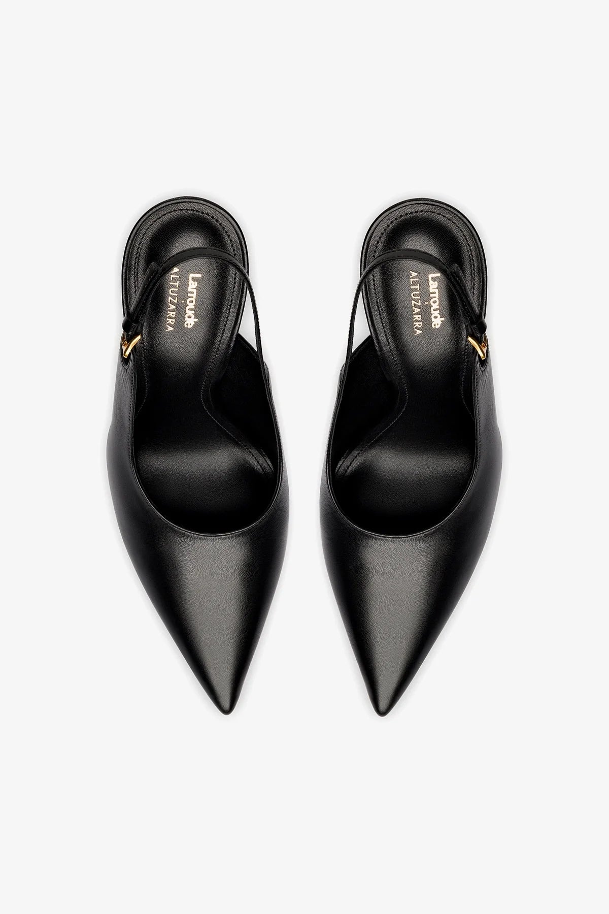 Larroudé x Altuzarra Black Leather Pump Shoes for Women | Elegant High Heels for Office, Party & Special Occasions