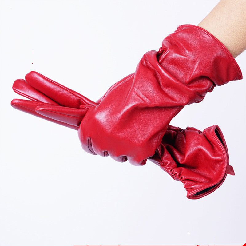 Women's Winter Leather Gloves - Warm Touchscreen Compatible Gloves for Outdoor Activities, Driving & Cold Weather Protection