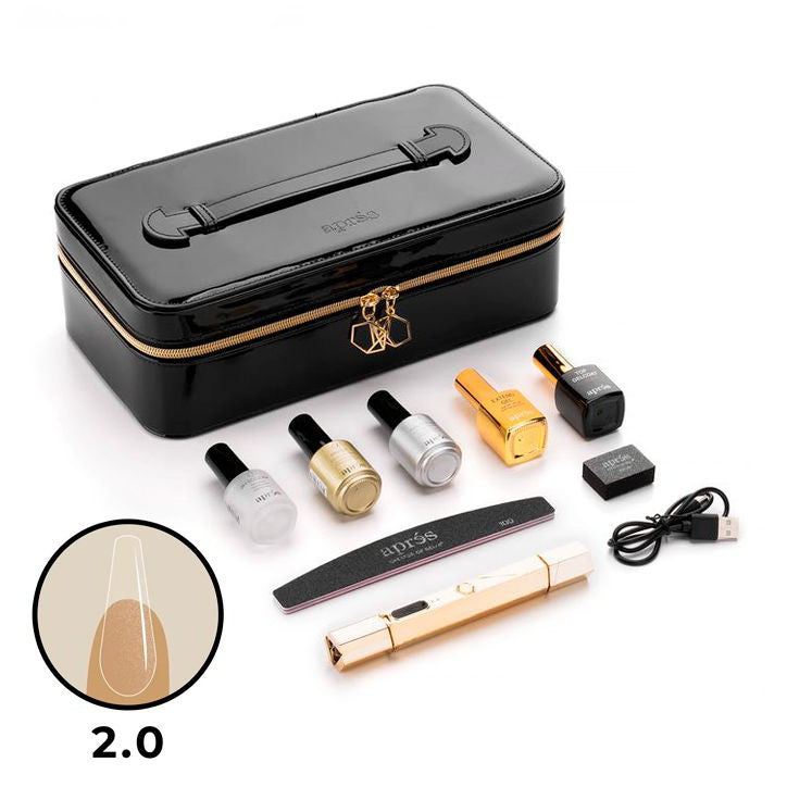Apres Gel X Nail Extension Kit 2.0 - Sculpted Coffin Medium (600 Pcs) | Professional Salon Quality Nail Tips for Long-Lasting Manicures | Perfect for Weddings, Parties & Special Occasions