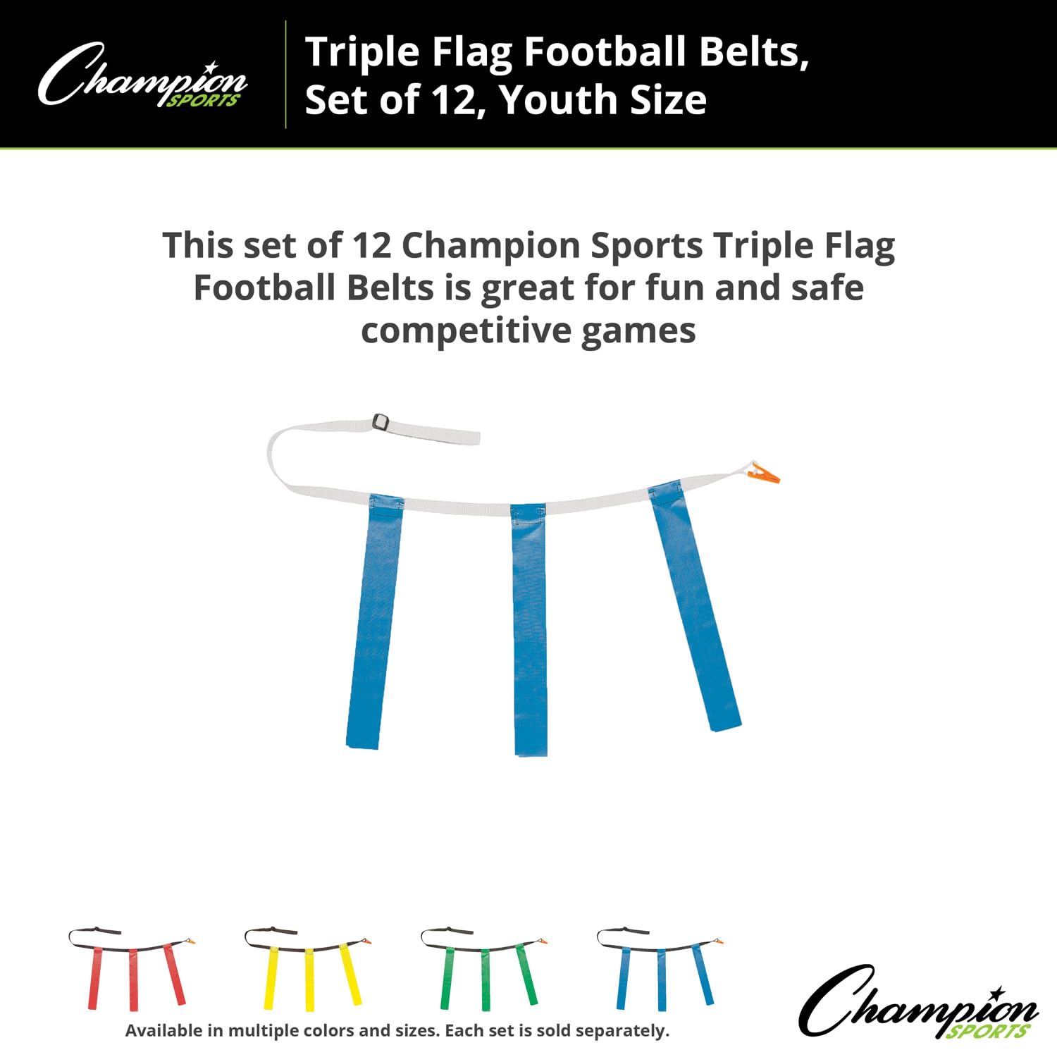 Champion Sports Waist Pack for Football - Adjustable Running Belt with Zipper Pockets for Football Players, Coaches & Fans - Perfect for Training, Games & Outdoor Activities