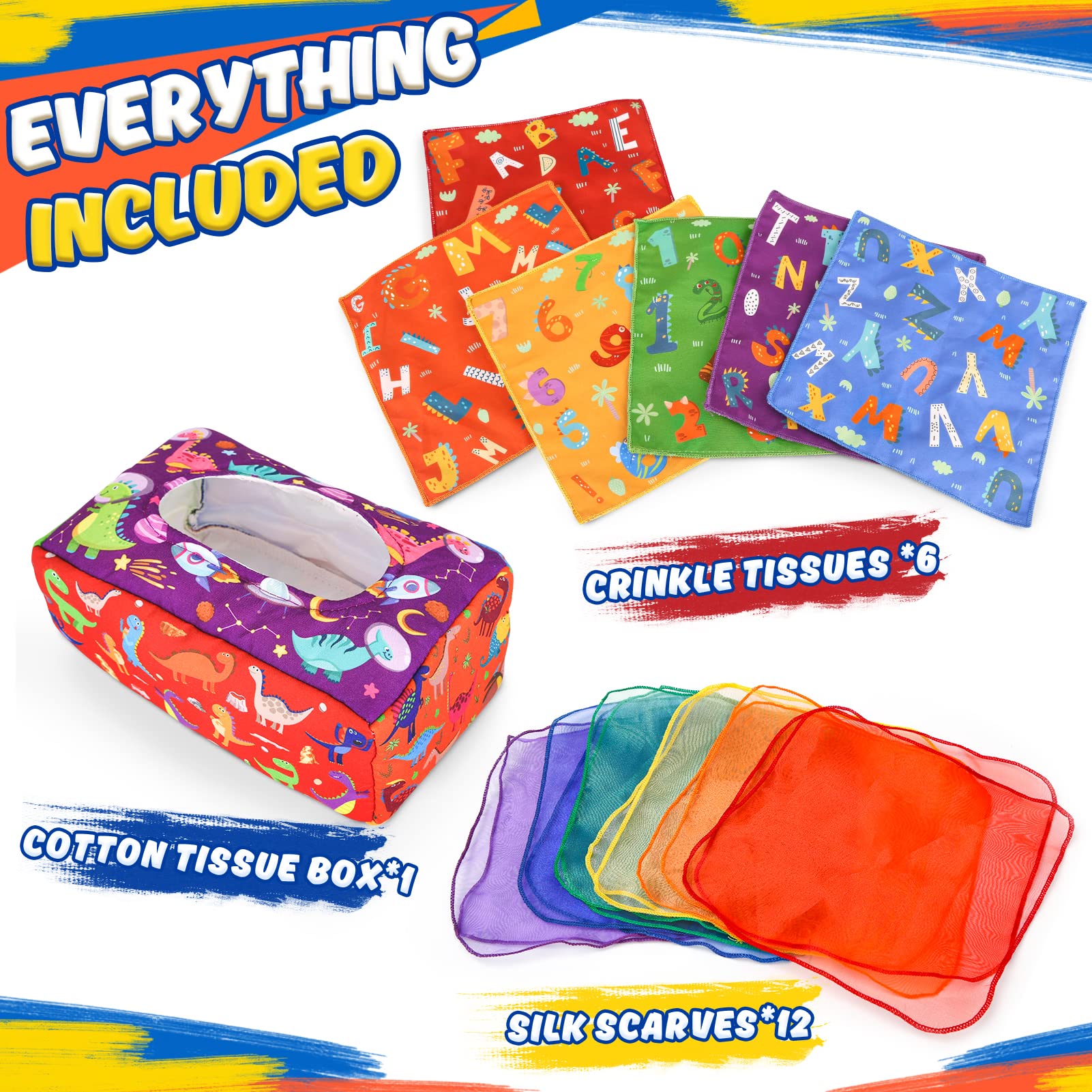 Magic Tissue Box Toy for Babies 6-12 Months - Montessori Sensory Learning Toy for Toddlers Playtime