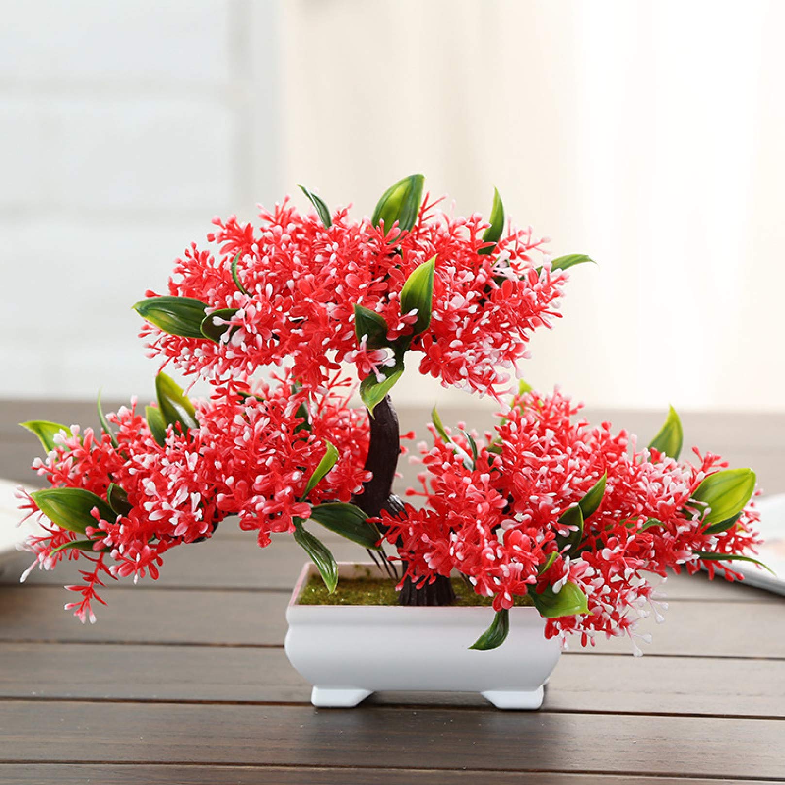 KKONION Artificial Bonsai Tree - Fake Plant Decoration for Home & Office, Modern Style Simulation Potted Plant for Indoor Garden Decor - Perfect for Living Room, Desk, Shelf & Gift Giving