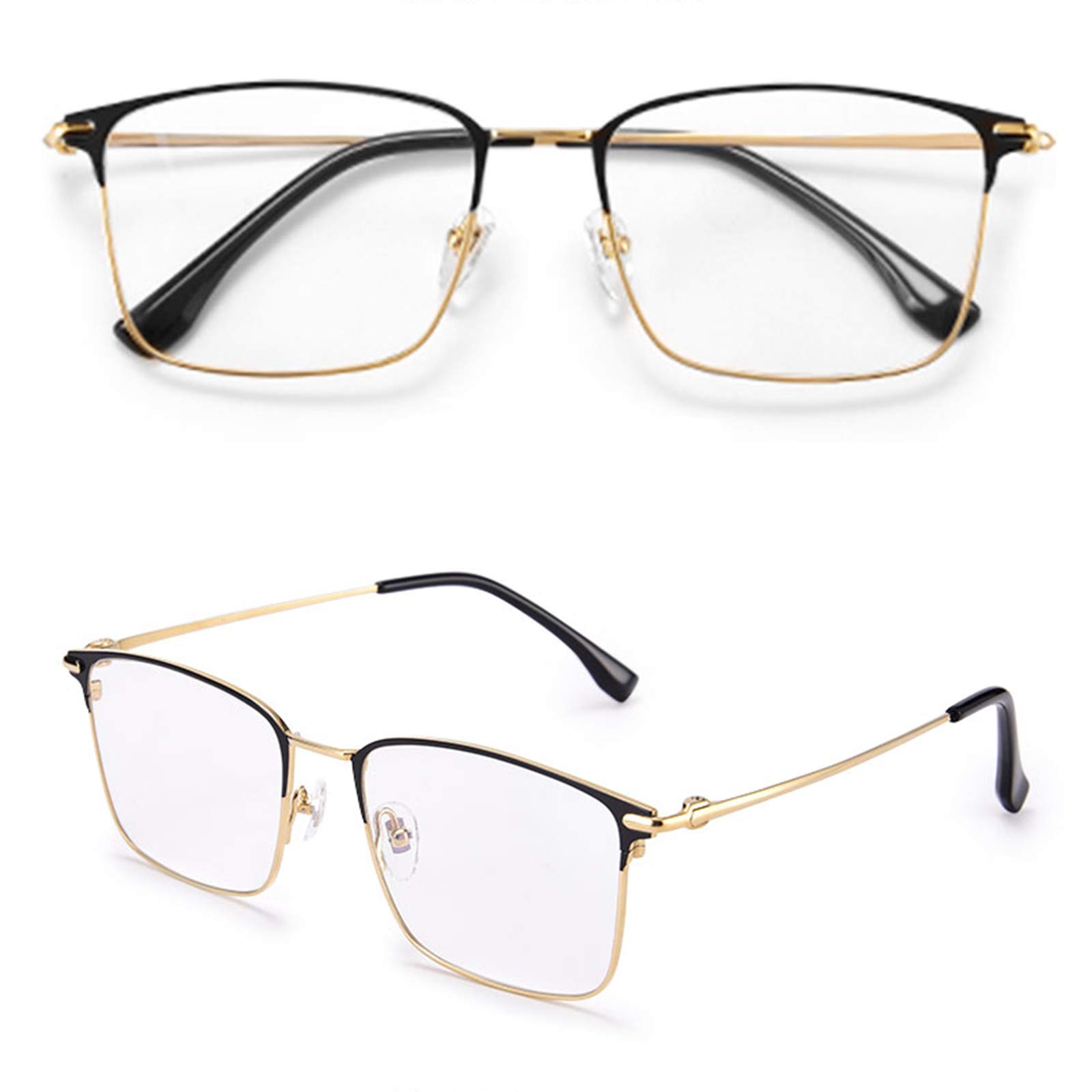 Blue Light Blocking Reading Glasses for Men - Anti Glare Computer Glasses with UV Protection & HD Anti-Radiation - Pure Titanium Frame (+1.5 Strength) - Perfect for Office Work, Gaming & Night Reading