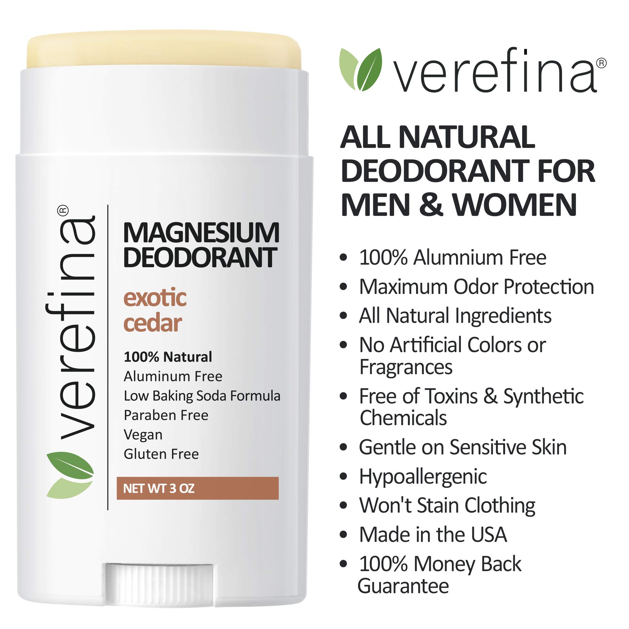 Natural Aluminum-Free Deodorant for Men & Women - Hypoallergenic, Vegan, Cruelty-Free & Non-Toxic | Paraben-Free Sensitive Skin Deodorant Stick (3 Oz) | Perfect for Gym, Work & Daily Freshness