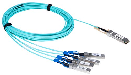 TRANSUTON 100G QSFP28 to SFP28 Breakout Active Optical Cable - 100GBASE QSFP28 to 4x25G SFP28 AOC Cable (5M/16.4ft) - High-Speed 100G Ethernet Fiber Optic Cable for Cisco QSFP-4SFP25G-AOC5M - Ideal for Data Centers, Cloud Computing & High-Performance Networking