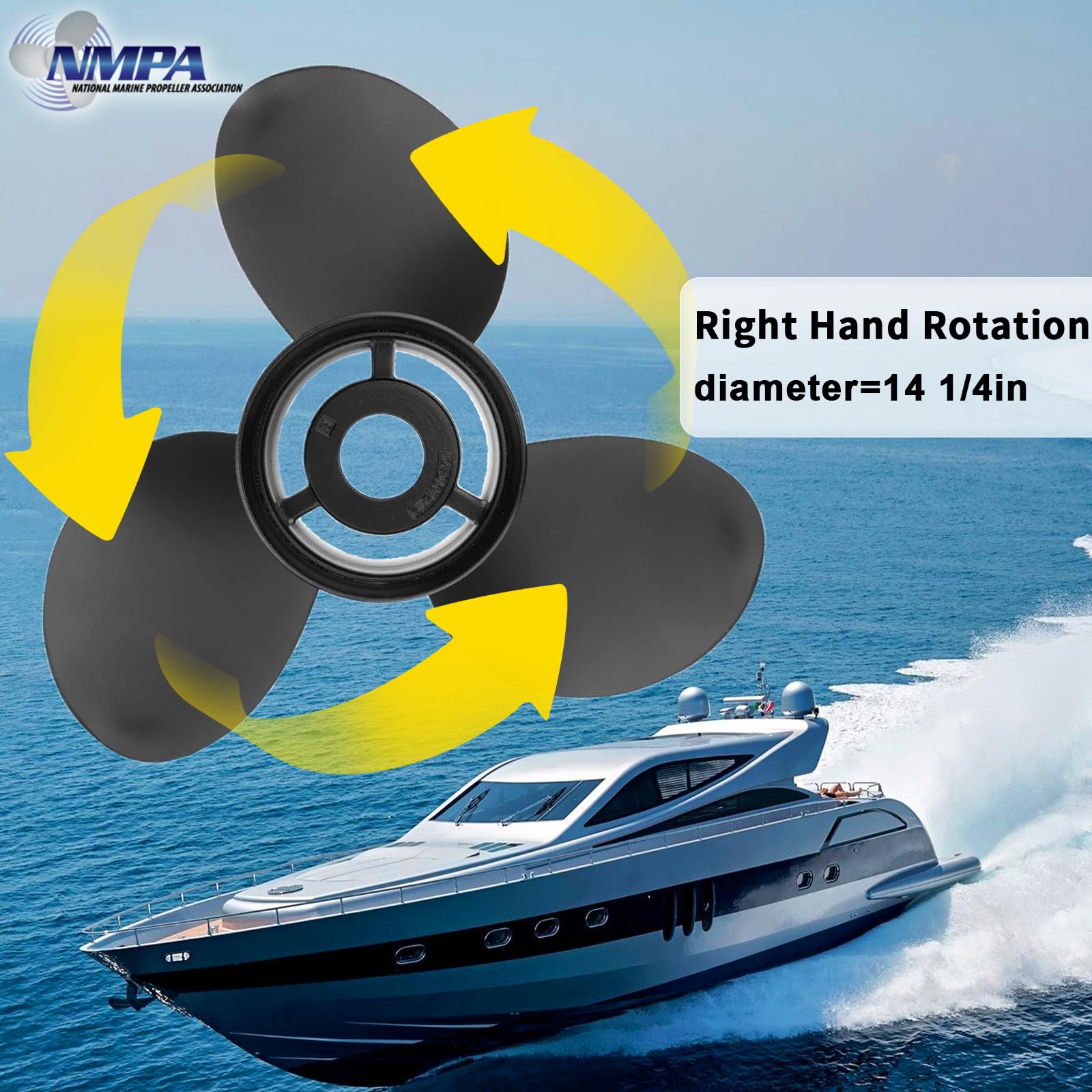 VIF Boat Propeller for Mercury Mercruiser Alpha One/Bravo One Outboard Motors 135-300 HP 2 & 4-Stroke - 15 Spline Tooth Aluminum Prop (Right Hand Rotation) - Perfect for Fishing, Boating & Water Sports