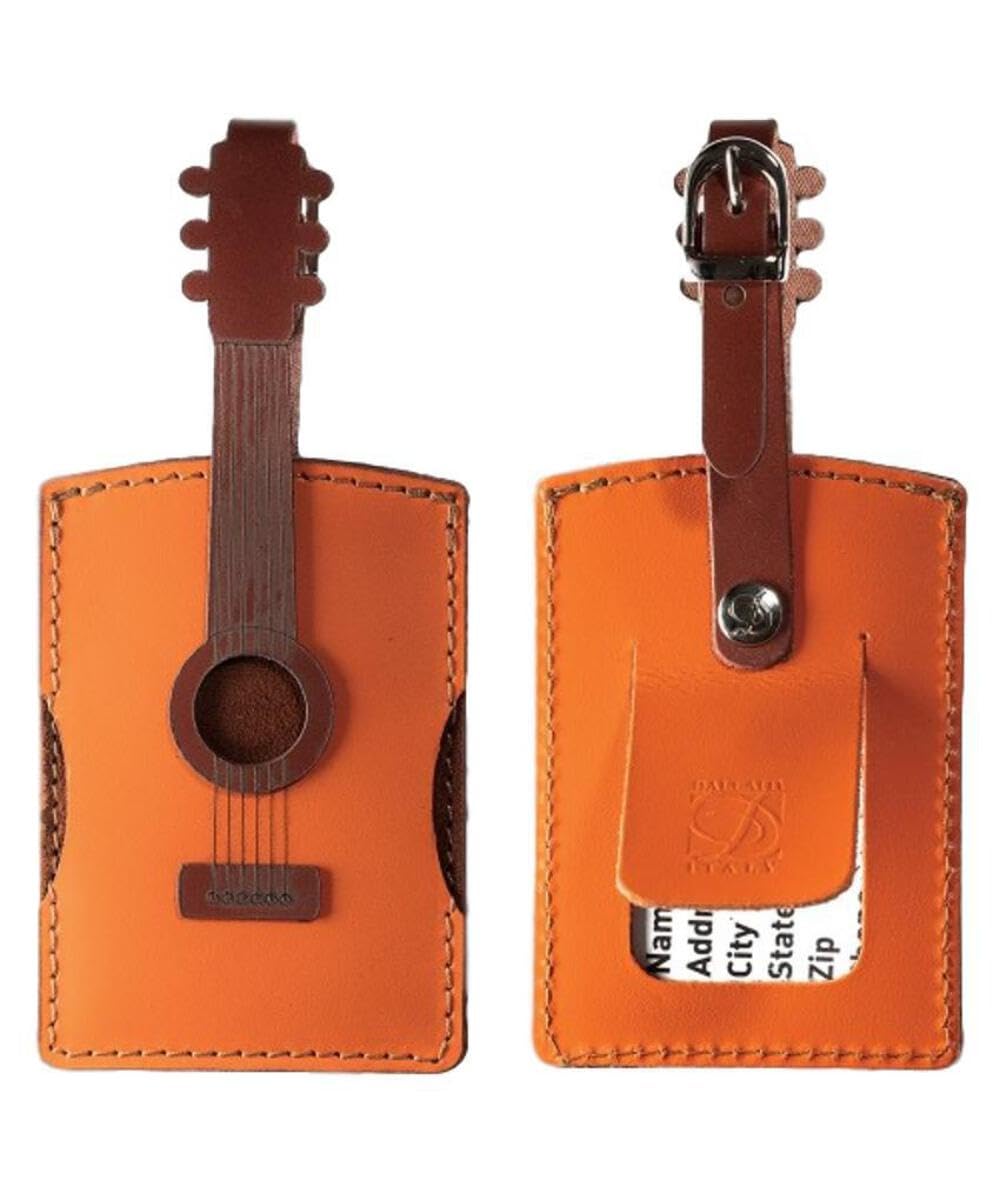 Classical Guitar Italian Leather Luggage Tag - Premium Travel Accessory for Suitcases, Bags & Backpacks | Perfect for Musicians & Travelers