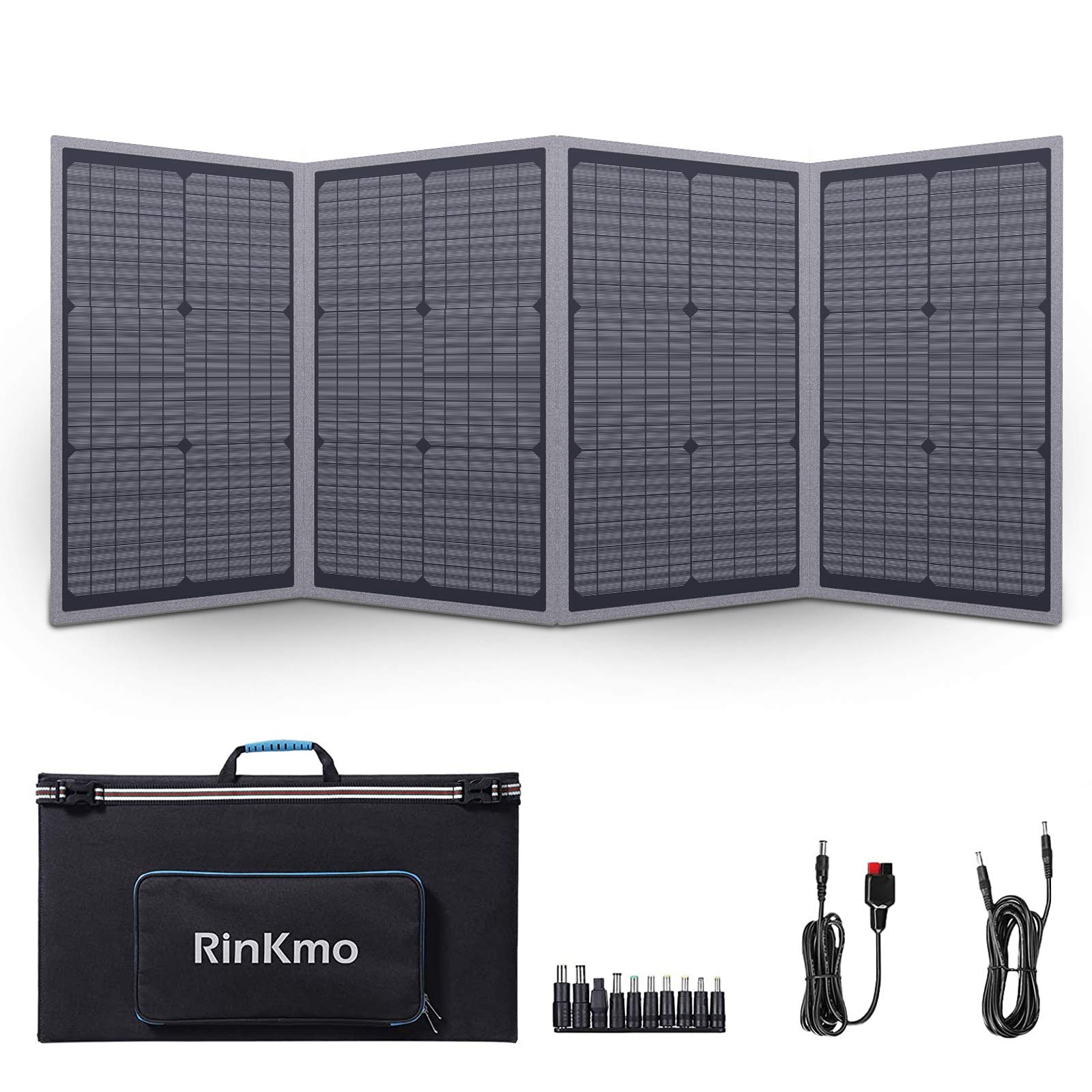 RINKMO 100W Portable Solar Generator - Foldable Power Station with 12V RV Battery & Fast USB Charging for Camping, Outdoor Adventures & Emergency Power Backup