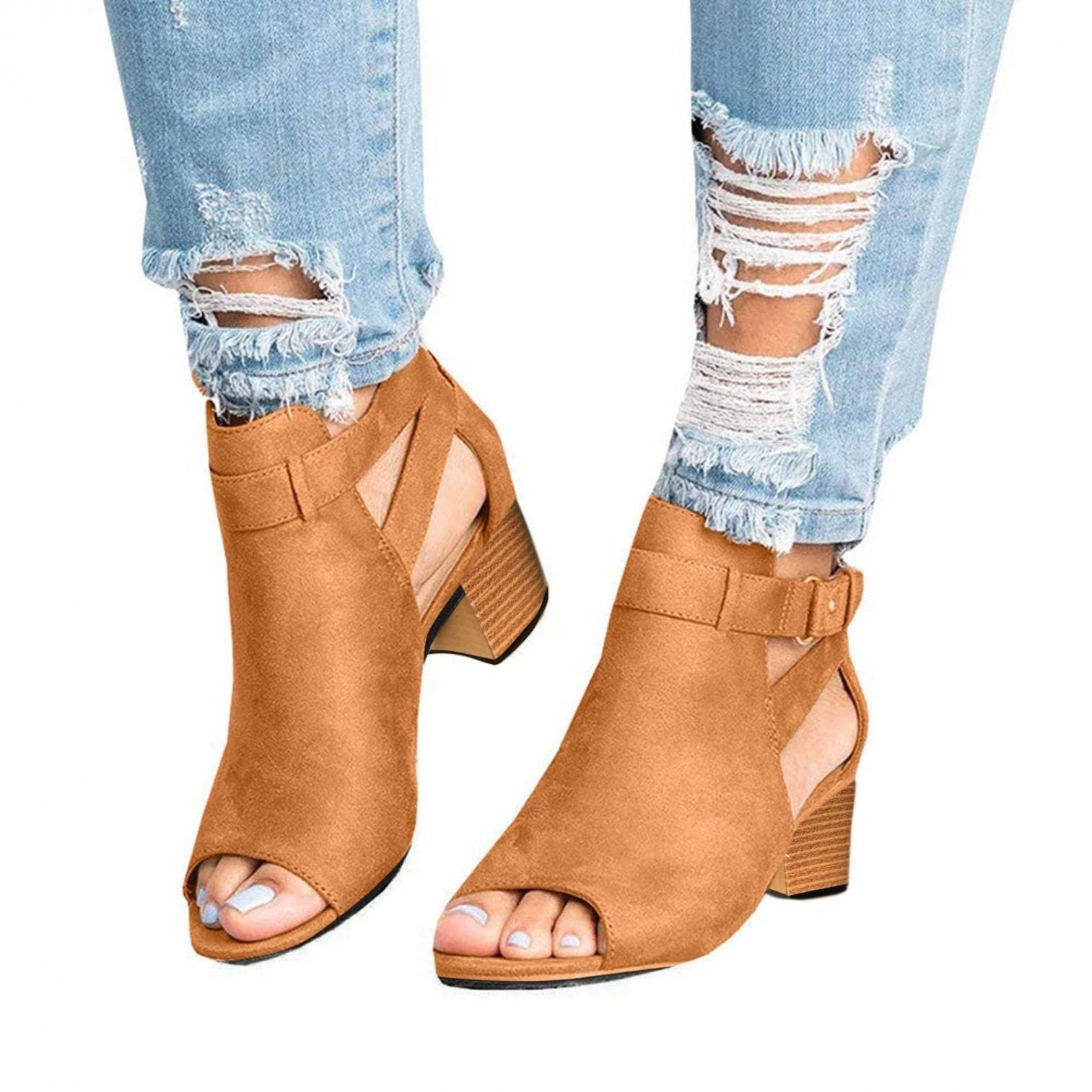 FABIURT Women's Open Toe Summer Sandals - Breathable Straw Wedge Slip-On Casual Shoes for Women | Perfect for Beach, Vacation & Everyday Comfort