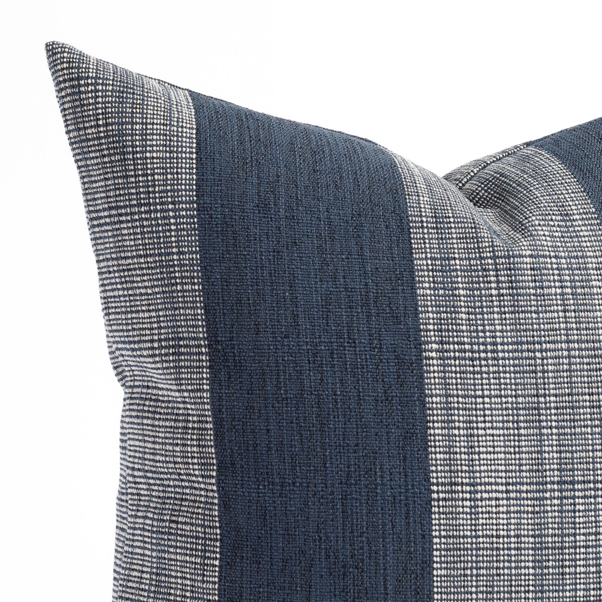 Marlow Stripe 20x20 Decorative Throw Pillow Cover - Indigo Blue Square Cushion for Sofa, Bed & Home Decor