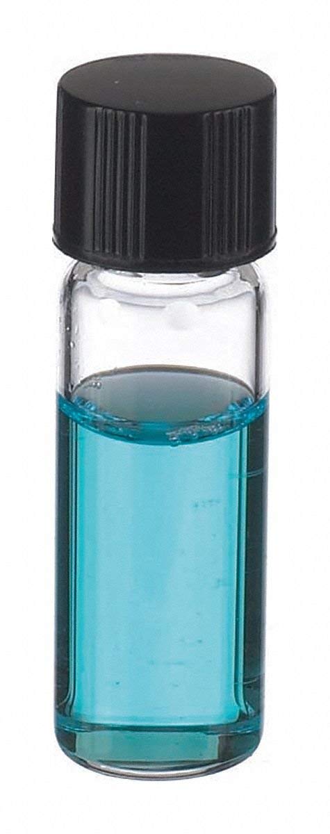 Wheaton 224881 Clear Borosilicate Glass Sample Vials with Phenolic Screw Caps - 2mL, 12x38mm (Pack of 288) - Ideal for Laboratory Storage, Chemical Samples & Scientific Research