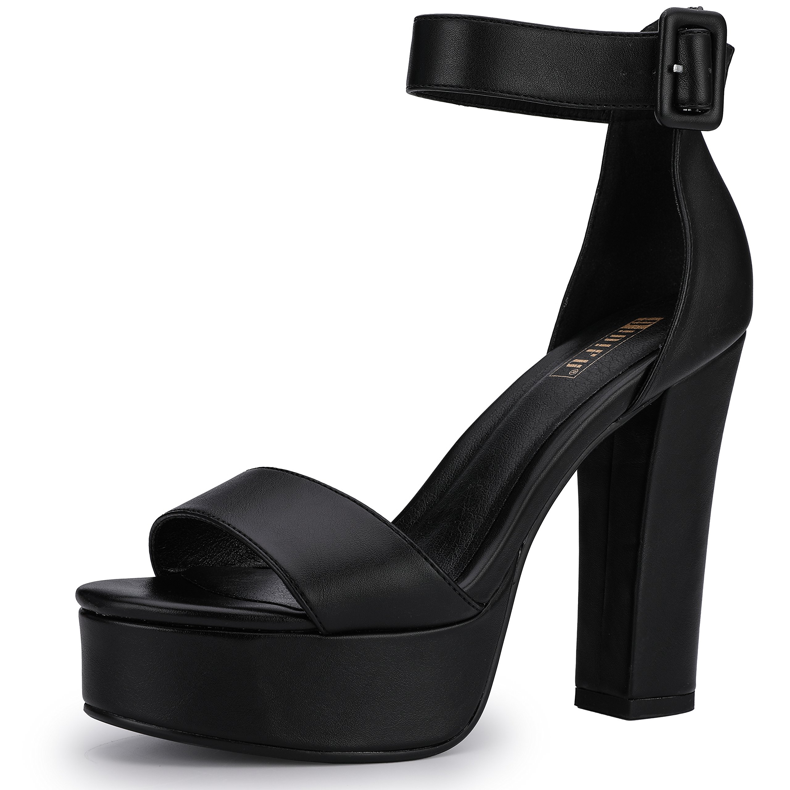 IDIFU IN5 Sabrina Platform Heels for Women - Chunky Block Heel Sandals with Ankle Strap | Open Toe Dress Shoes for Wedding, Party & Special Occasions | Comfortable & Stylish Women's High Heels