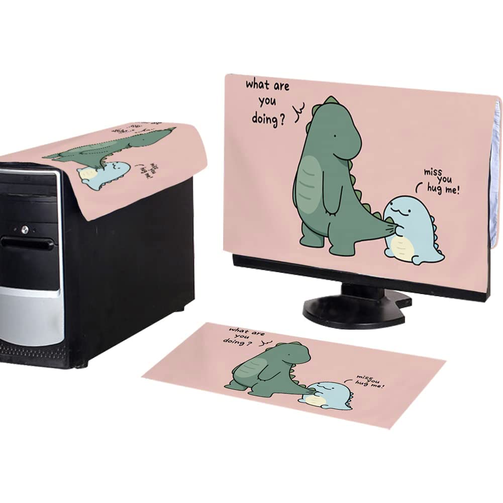 WAYUTO 3-Piece Computer Dust Cover Set - Keyboard, PC Monitor & Tower Protector | Dustproof Desktop CPU Case Covers for 32-Inch Screens | Perfect for Home Office, Gaming Setup & Computer Protection