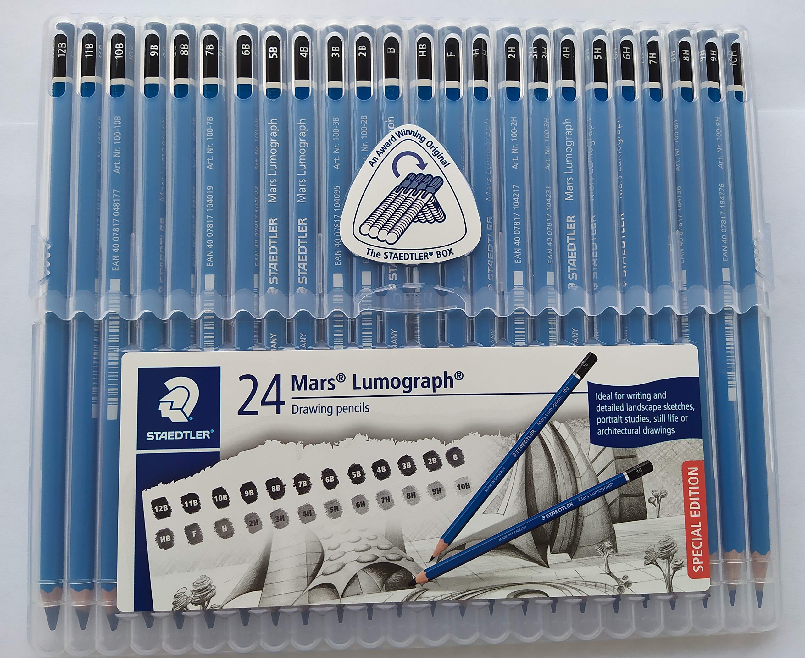 Staedtler Mars Lumograph Wooden Pencils - 24-Pack with 6