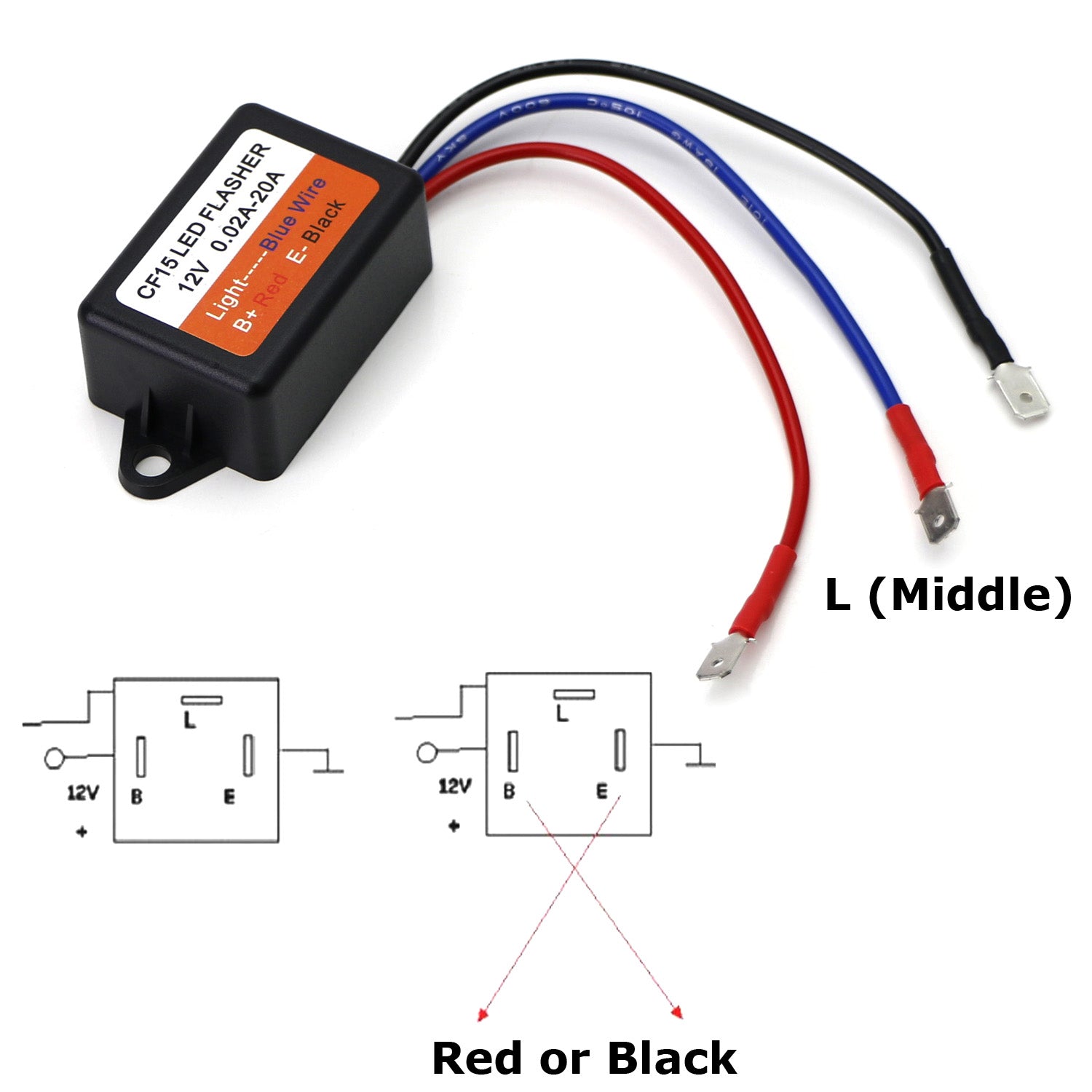 3 Pin CF13/CF14/CF15 Interchangeable Electronic LED Flasher Relay - Compatible with LED Bulbs for Cars, Trucks, Motorcycles & Turn Signal Lights