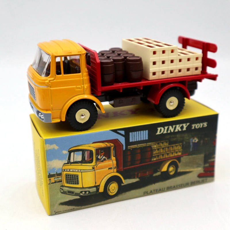 Atlas Dinky Toys 588 Plateau Brasseur Berliet GAK Diecast Truck Model - 1:43 Scale Vintage Yellow Collectible - Perfect for Display, Gift Giving & Classic Car Enthusiasts