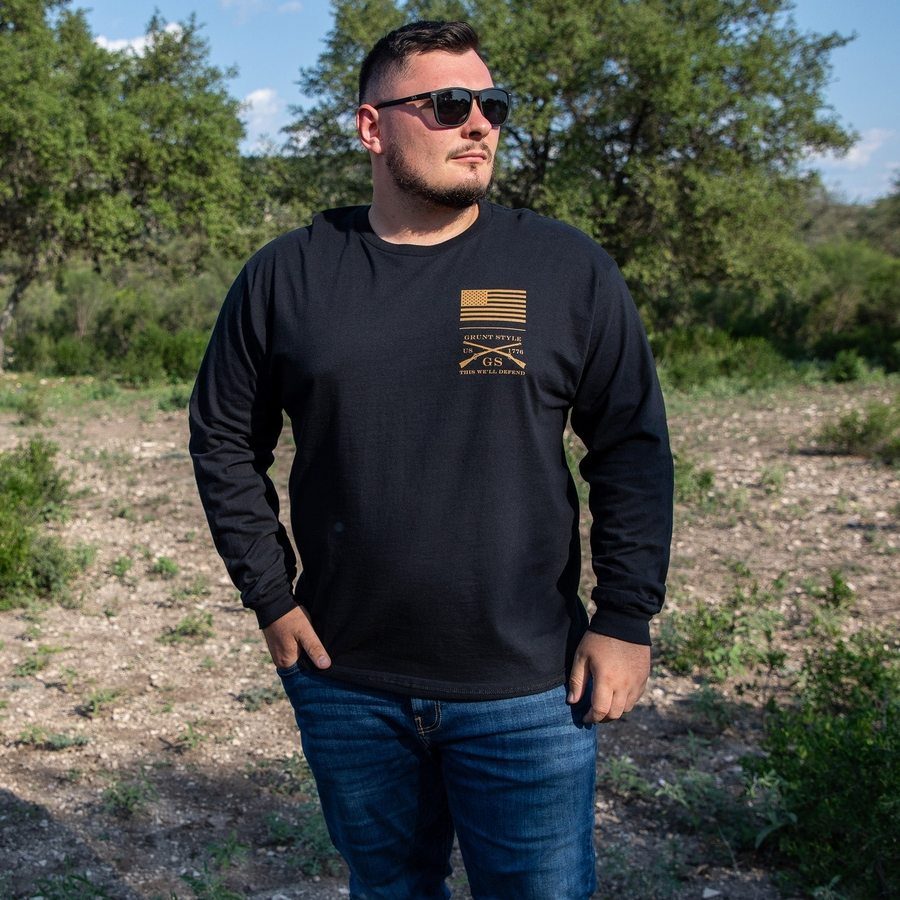 One Life Long Sleeve Shirt for Men - Black Cotton Crewneck T-Shirt - Casual Wear & Street Style Outfits