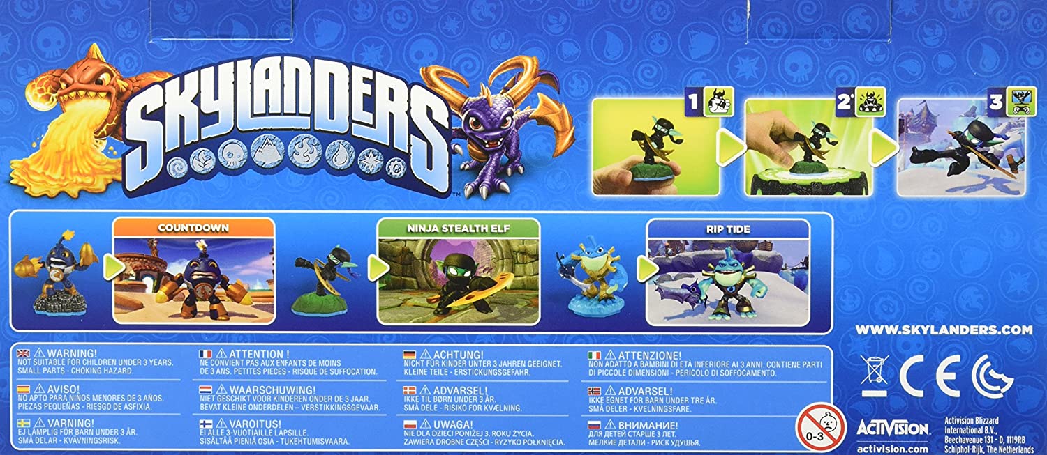 Skylanders Imaginators Classic Triple Pack - Countdown, Stealth Elf & Rip Tide | Action Figure Set for Kids | Perfect for Gaming Battles & Collectors