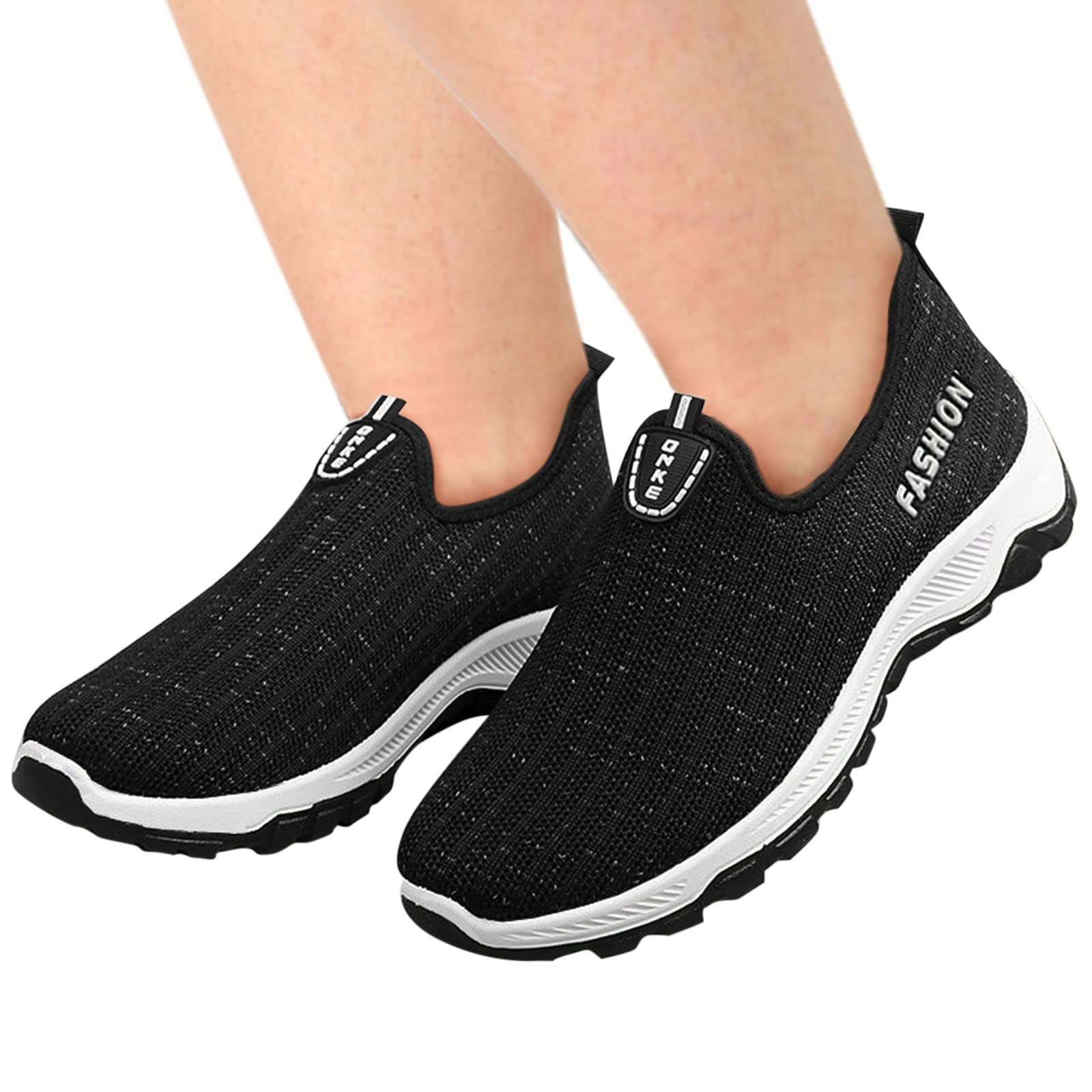 BORAMAX Men's Running Sneakers - Breathable Mesh Slip-On Walking Shoes with Memory Foam & Non-Slip Sole - Perfect for Jogging, Gym Workouts & Daily Comfort