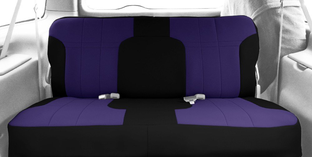 CalTrend NeoSupreme Rear Solid Bench Seat Covers for 2000-2002 Ford Excursion - Purple with Black Trim | Durable Car Seat Protection for Trucks & SUVs