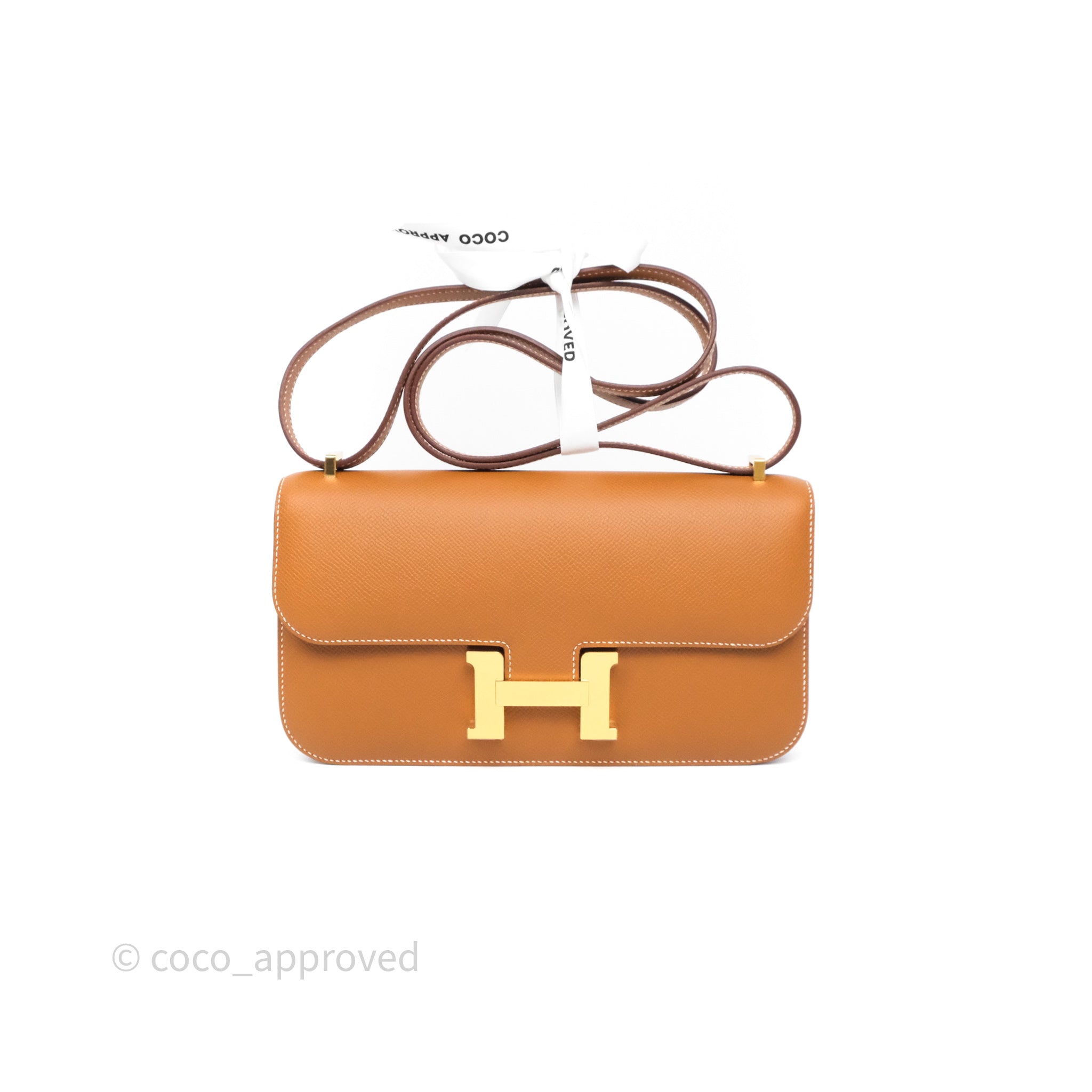 Authentic Hermès Constance Elan 37 Bag in Gold Epsom Leather with Gold Hardware - Luxury Designer Handbag for Women | Perfect for Evening Events, Parties & Special Occasions