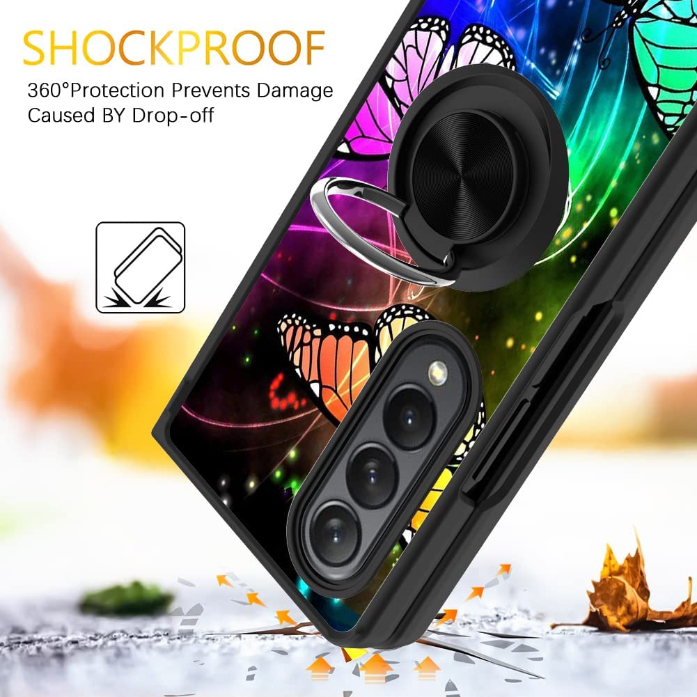 Samsung Galaxy Z Fold 4 5G Phone Case with Butterfly Design - Slim Protective Cover for Foldable Smartphone | Perfect for Work, Travel & Everyday Use