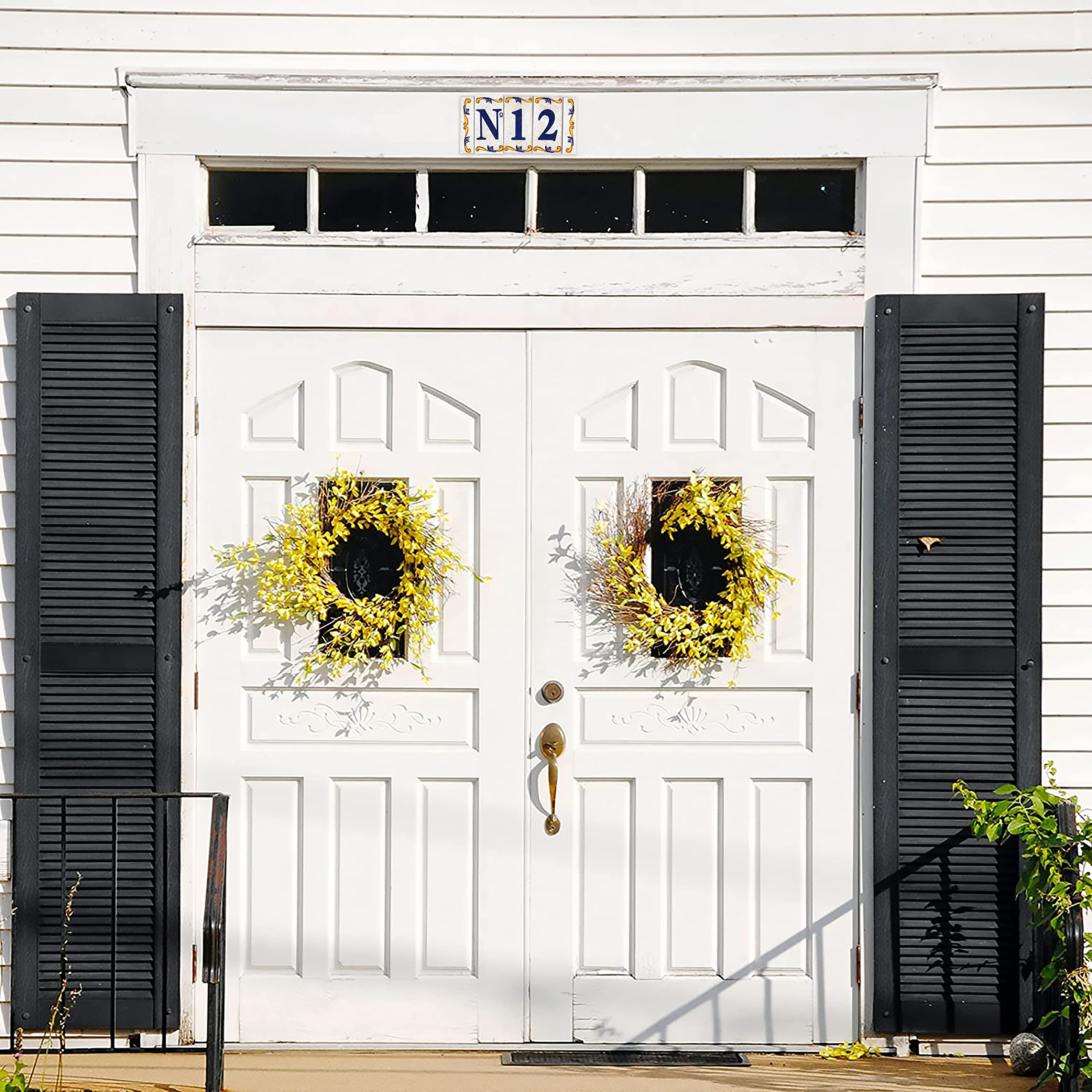 Hand-Painted Glazed Ceramic House Numbers - Spanish Technique for Personalized Address Plaques & Home Decor - Perfect for Mailboxes, Front Doors, and Garden Gates