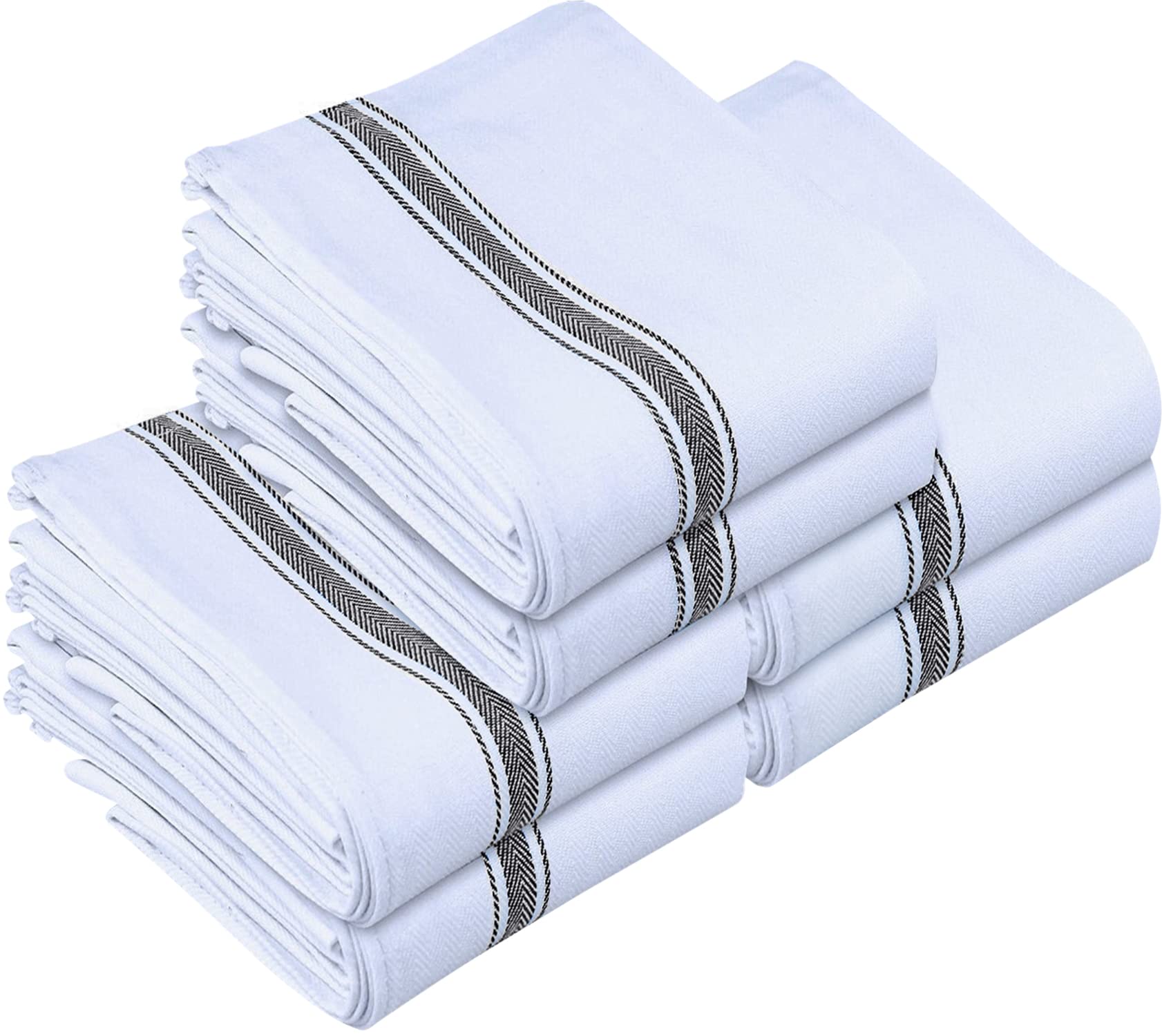 Utopia Towels Premium 6-Pack Dish Towels - 15x25 Inches, 100% Ring Spun Cotton Super Absorbent Kitchen Towels - Soft Reusable Cleaning Cloths for Dishes, Countertops & Tea Time (Black)