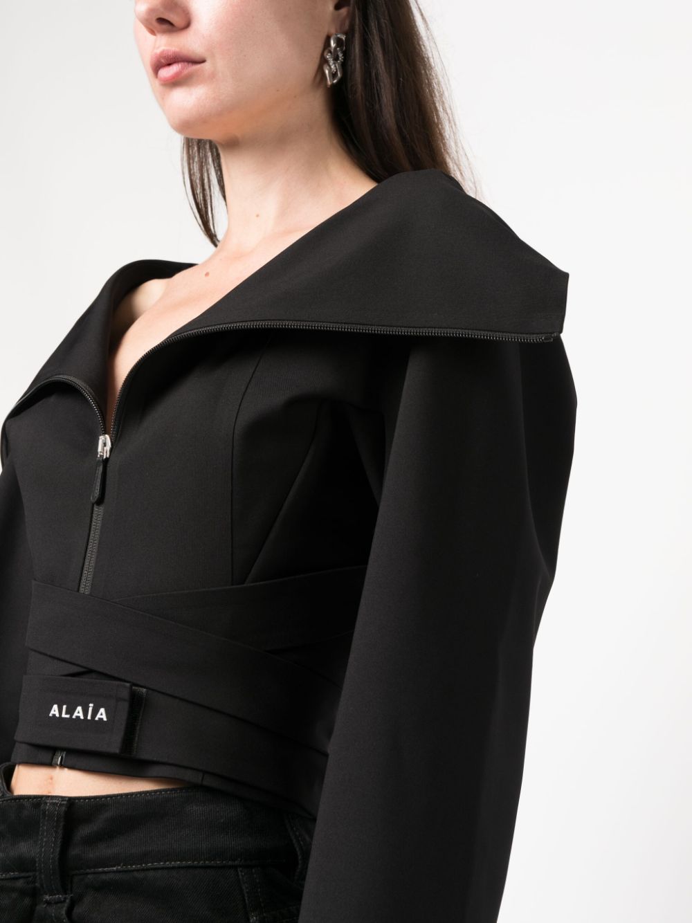Alaia Black Leather Jacket for Women - Stylish & Trendy Outerwear for Fall & Winter Fashion