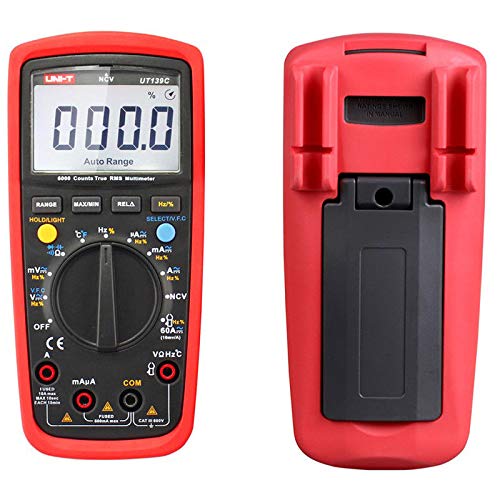 UNI-T UT139C Auto-Ranging True RMS Digital Multimeter - 6000 Counts, Capacitor Tester, Voltage/Current/Temperature Measurement - Perfect for Electricians, DIY Home Repairs & Automotive Diagnostics