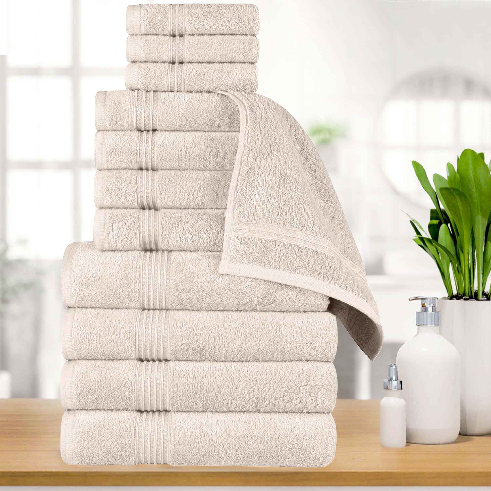 Premium 12-Piece Egyptian Cotton Towel Set - Ultra Soft, Highly Absorbent Bath Towels for Spa, Hotel & Luxury Home Use